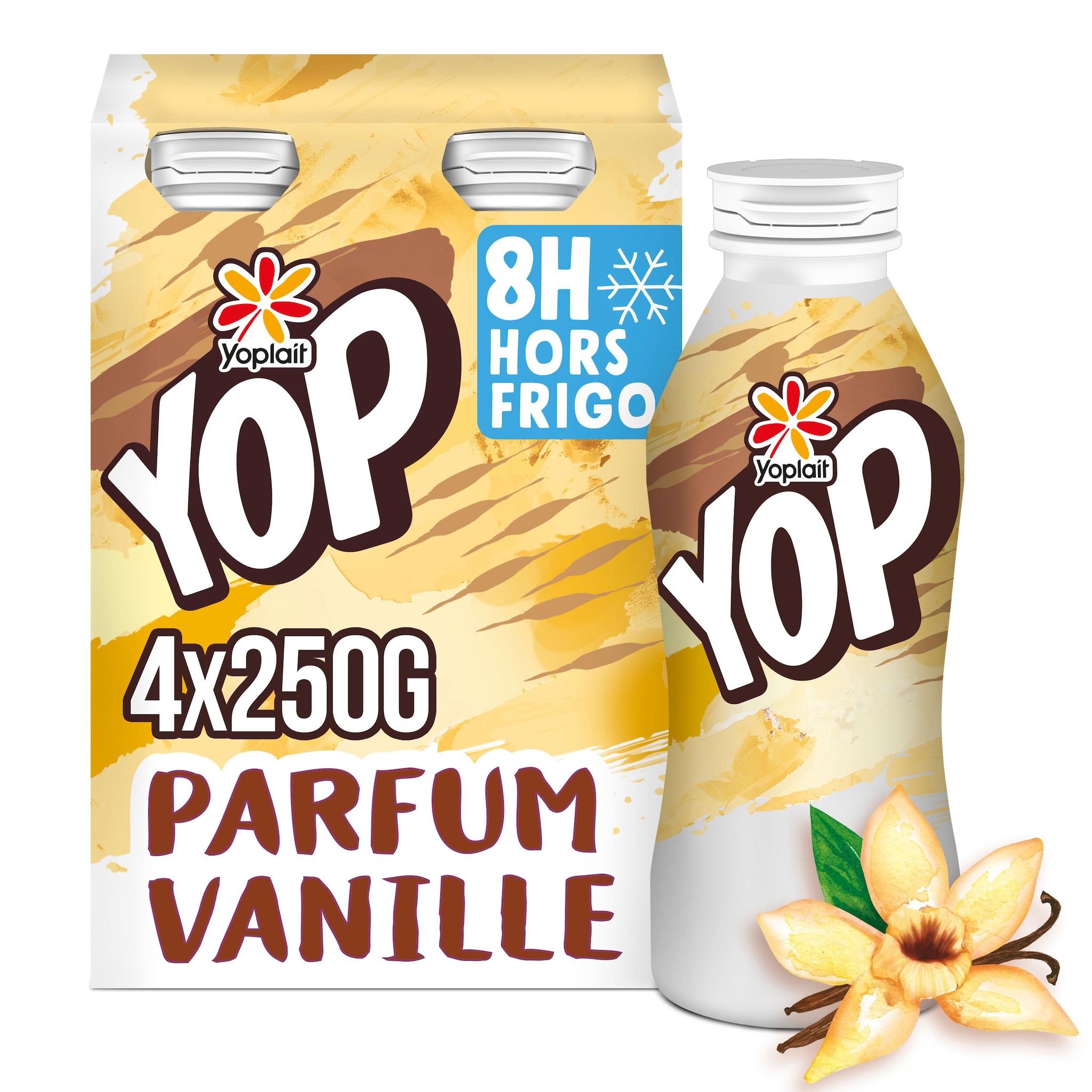 YOPLAIT Yop Yaourt à boire saveur vanille 4x250g