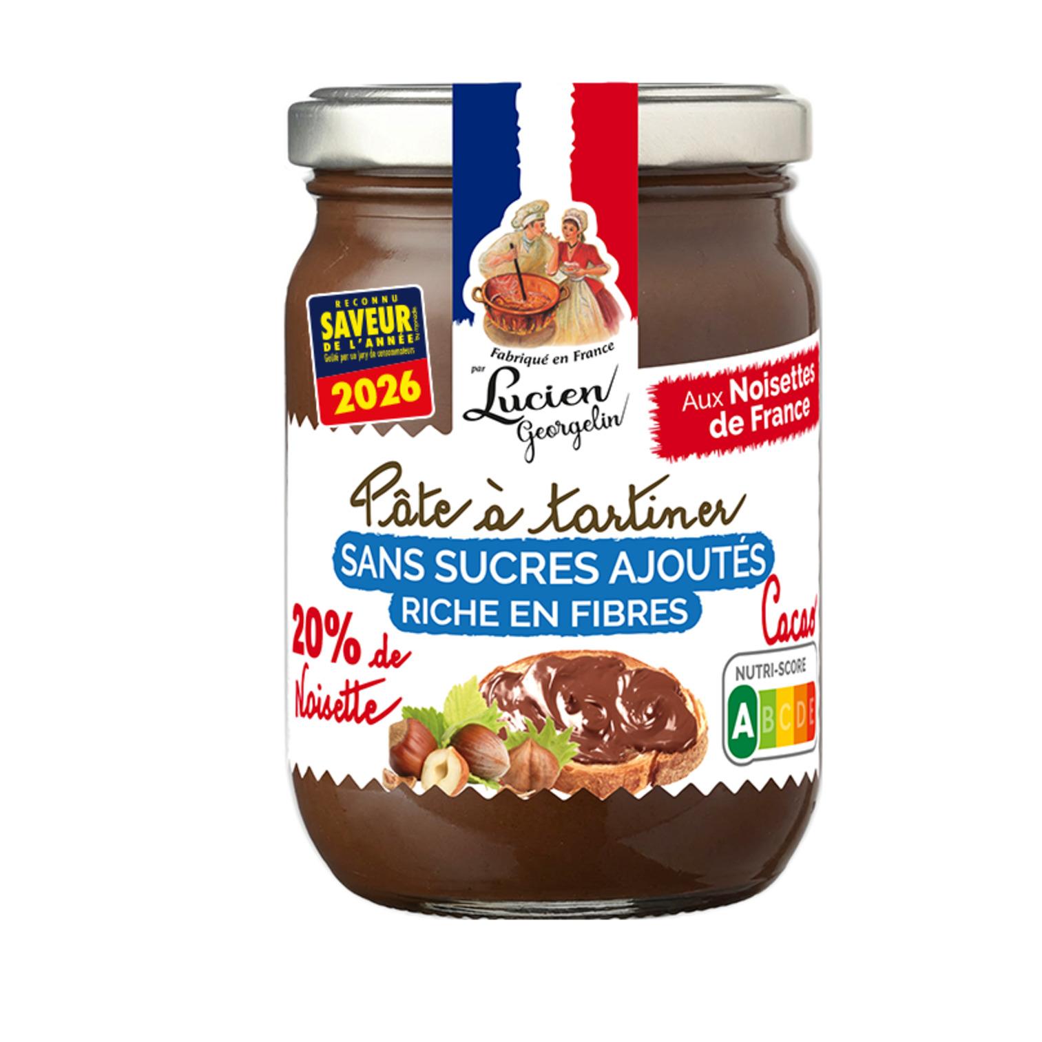 LUCIEN GEORGELIN Pâte à tartiner noisettes françaises et cacao sans sucres ajoutés 280g