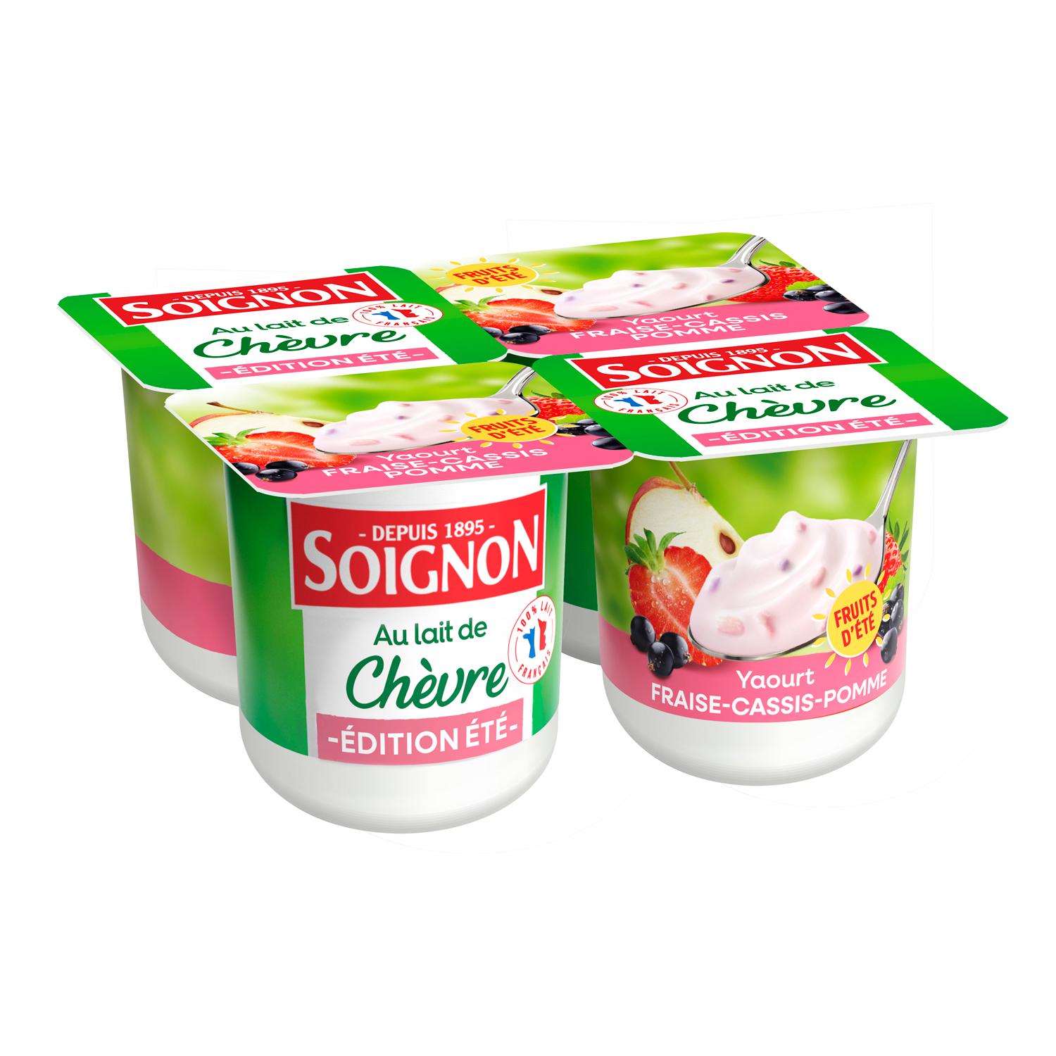 SOIGNON Yaourt brassé au lait de chèvre édition été 4x110g