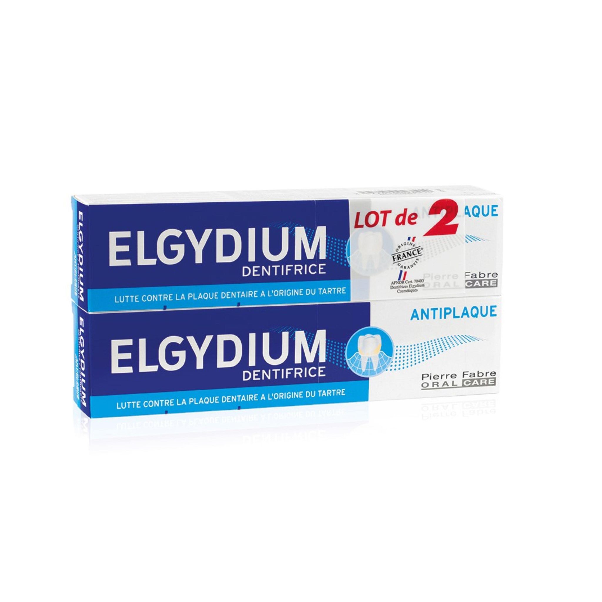 ELGYDIUM Dentifrice anti-plaque 2x75ml