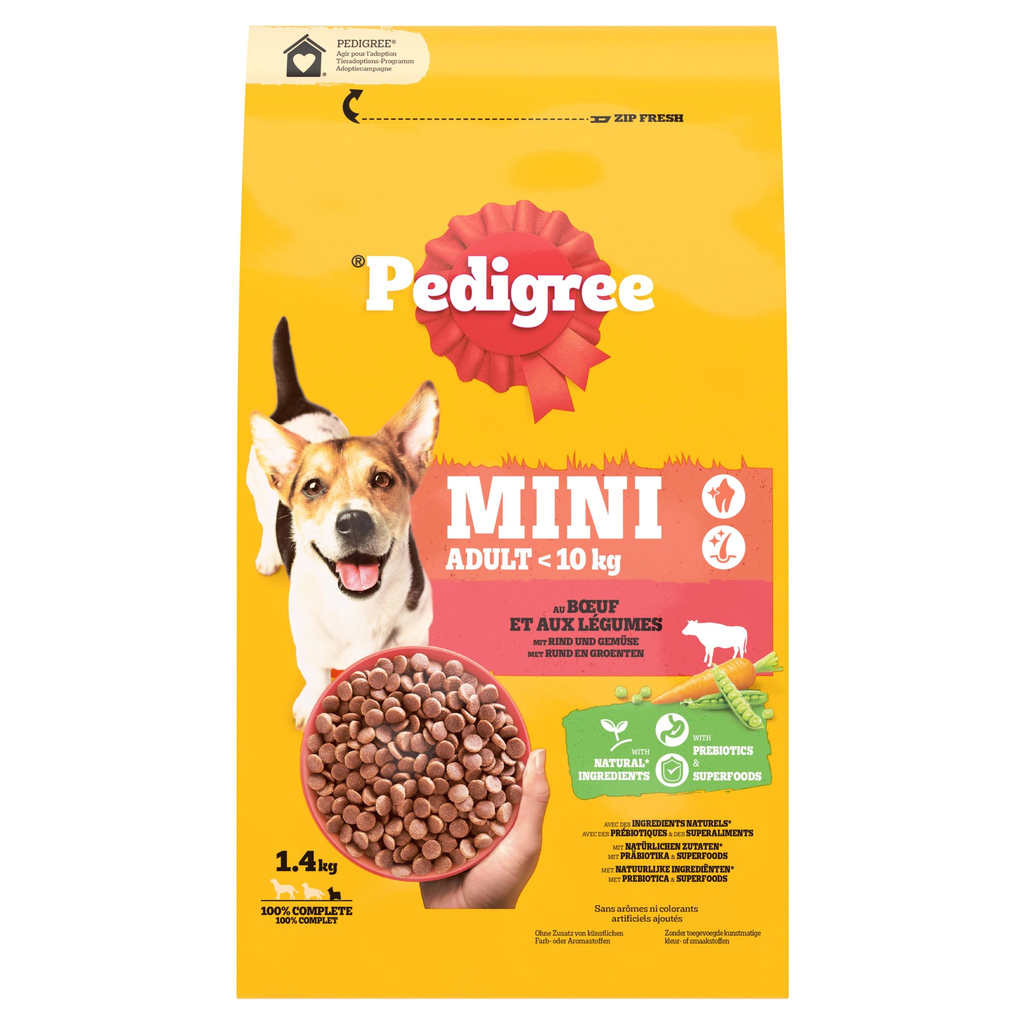 PEDIGREE Mini Croquettes au boeuf et aux légumes pour petit chien adulte 1,4kg