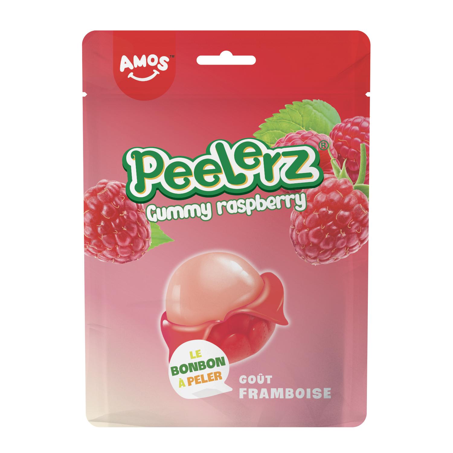 AMOS Peelerz bonbons à peler goût framboise 120g