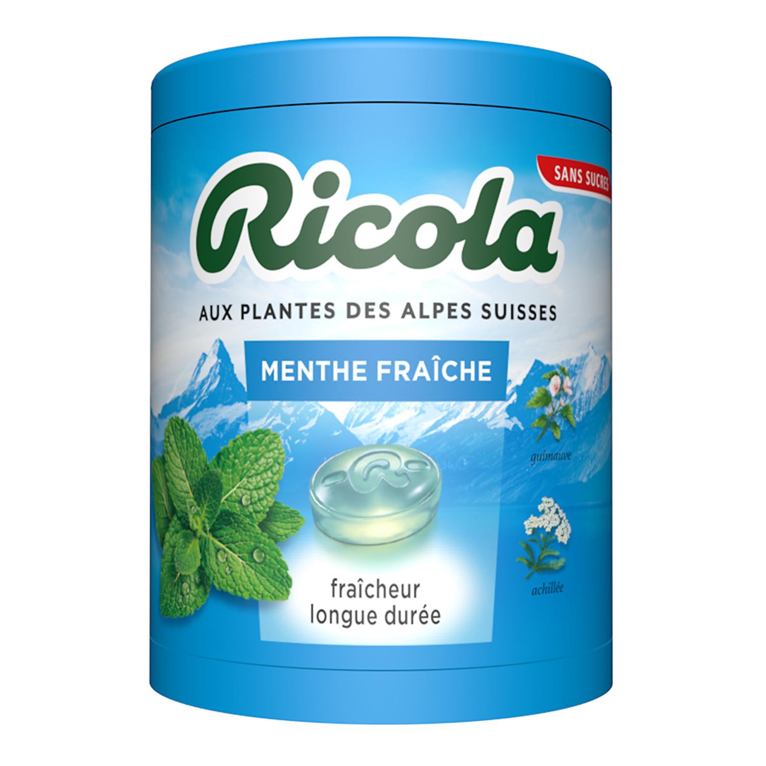 RICOLA Bonbons aux plantes des Alpes suisses menthe fraîche sans sucres 100g