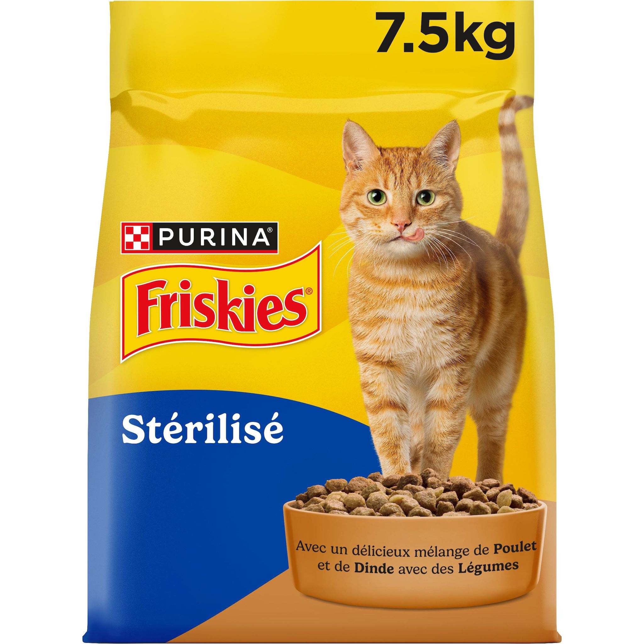 FRISKIES Croquettes au poulet dinde et légumes pour chat stérilisé 7,5kg