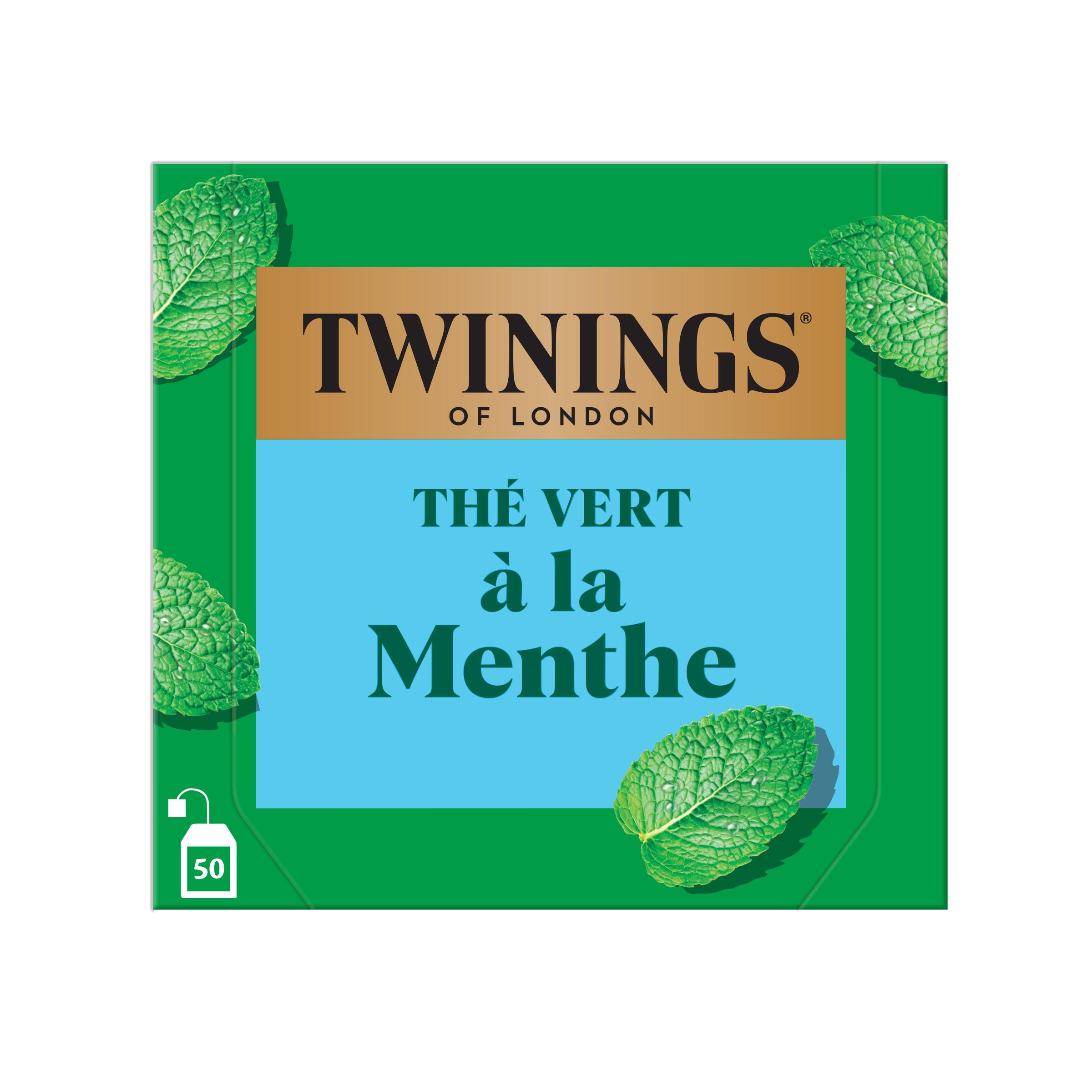TWININGS Thé vert à la menthe 50 sachets 75g