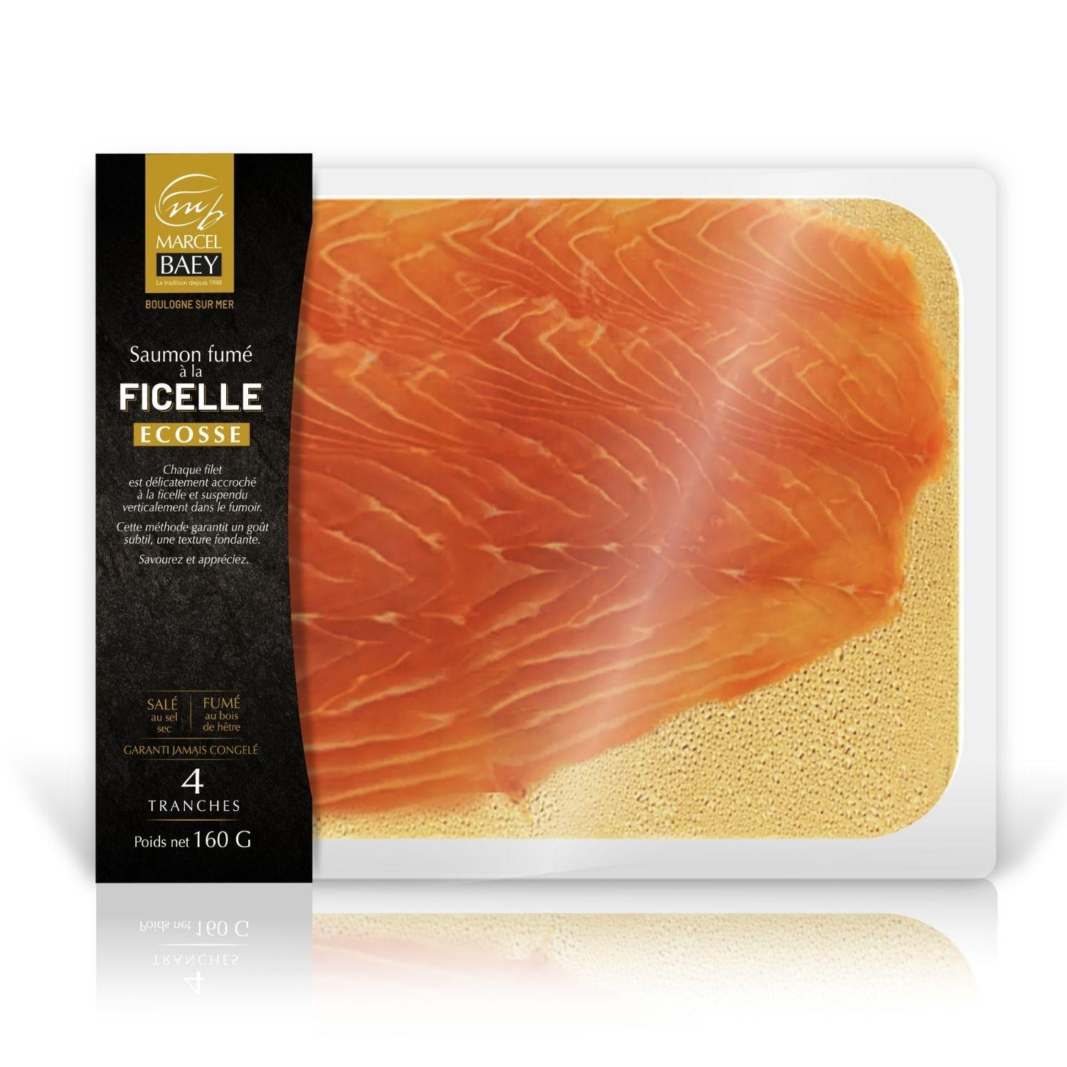 MARCEL BAEY Saumon fumé d'Ecosse à la ficelle 4 tranches 160g
