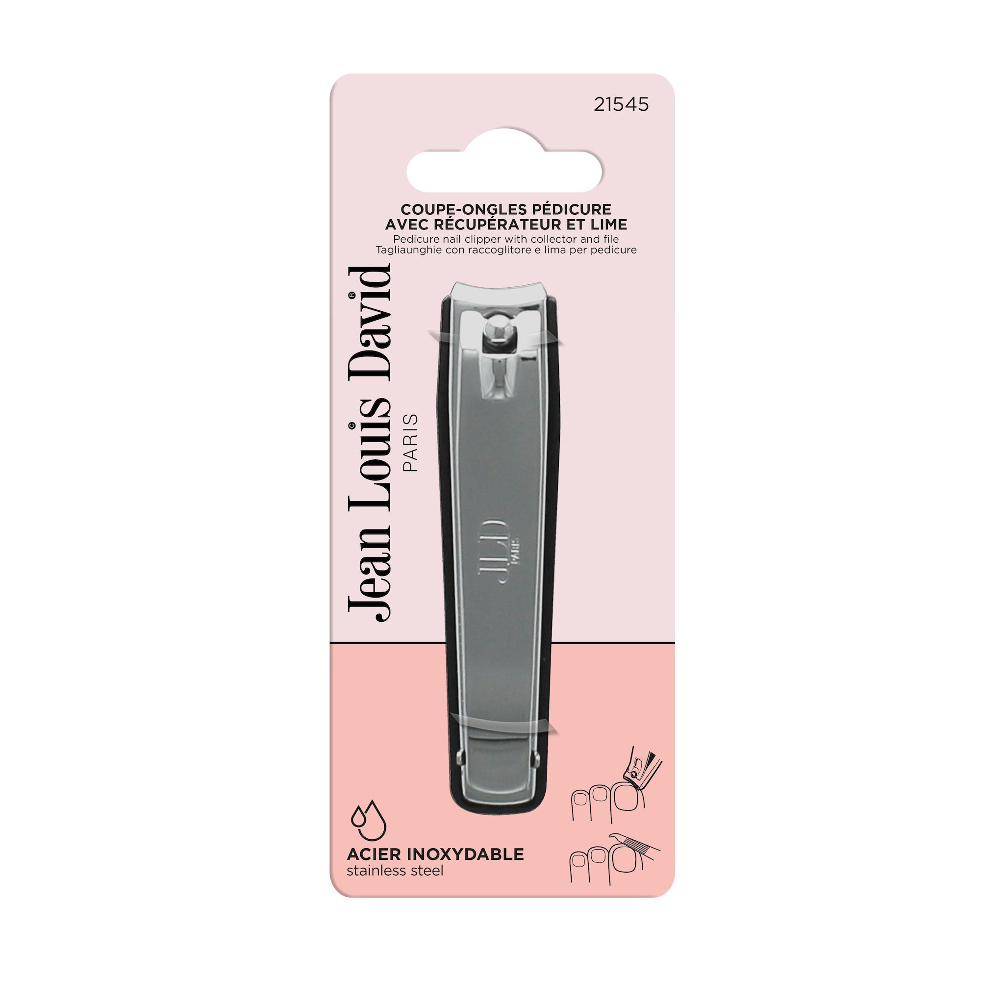JEAN LOUIS DAVID Coupe-ongles pédicure avec récupérateur et lime 1 pièce