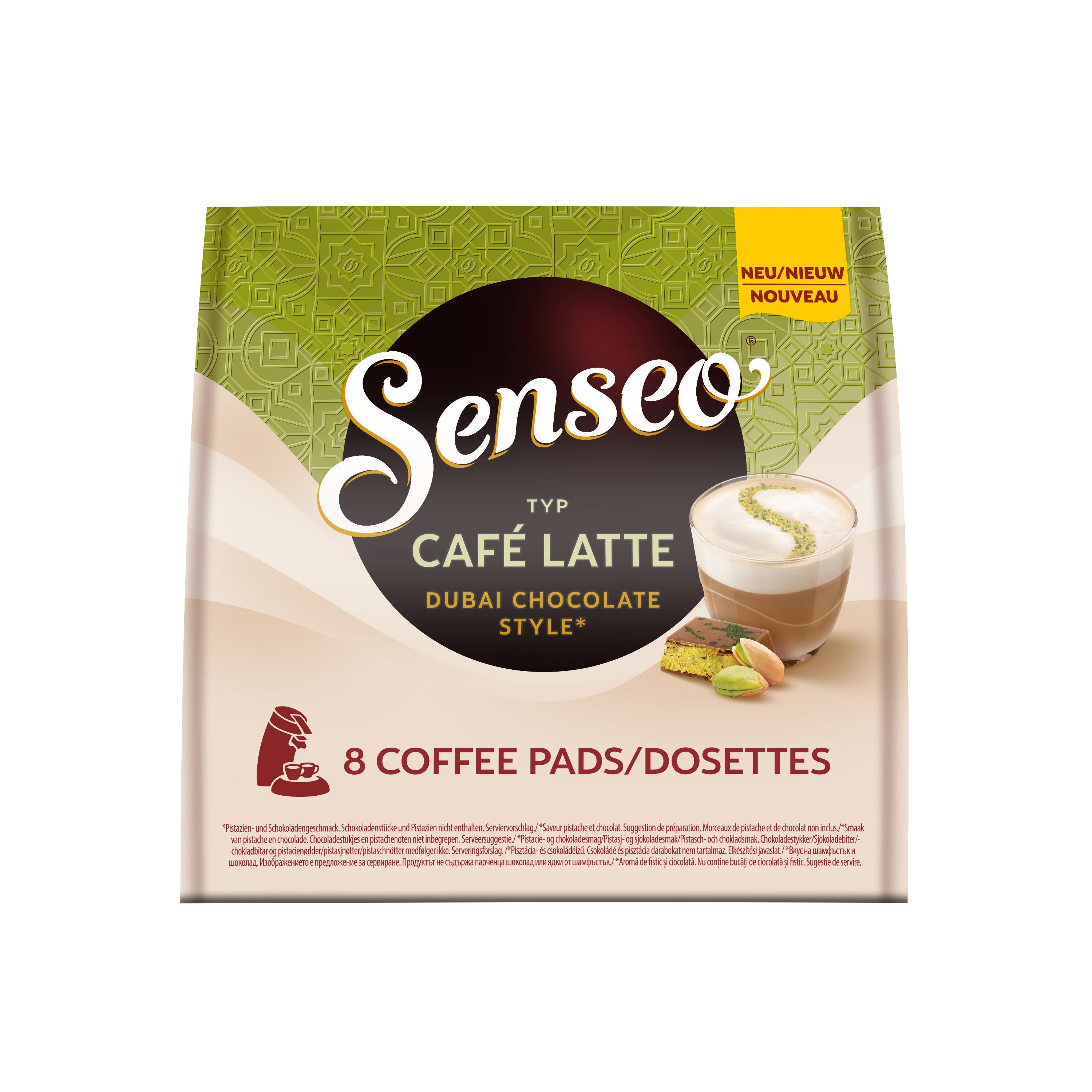 SENSEO Latte Dosettes de café style Dubaï chocolat pistache compatibles Senseo 8 dosettes 92g
