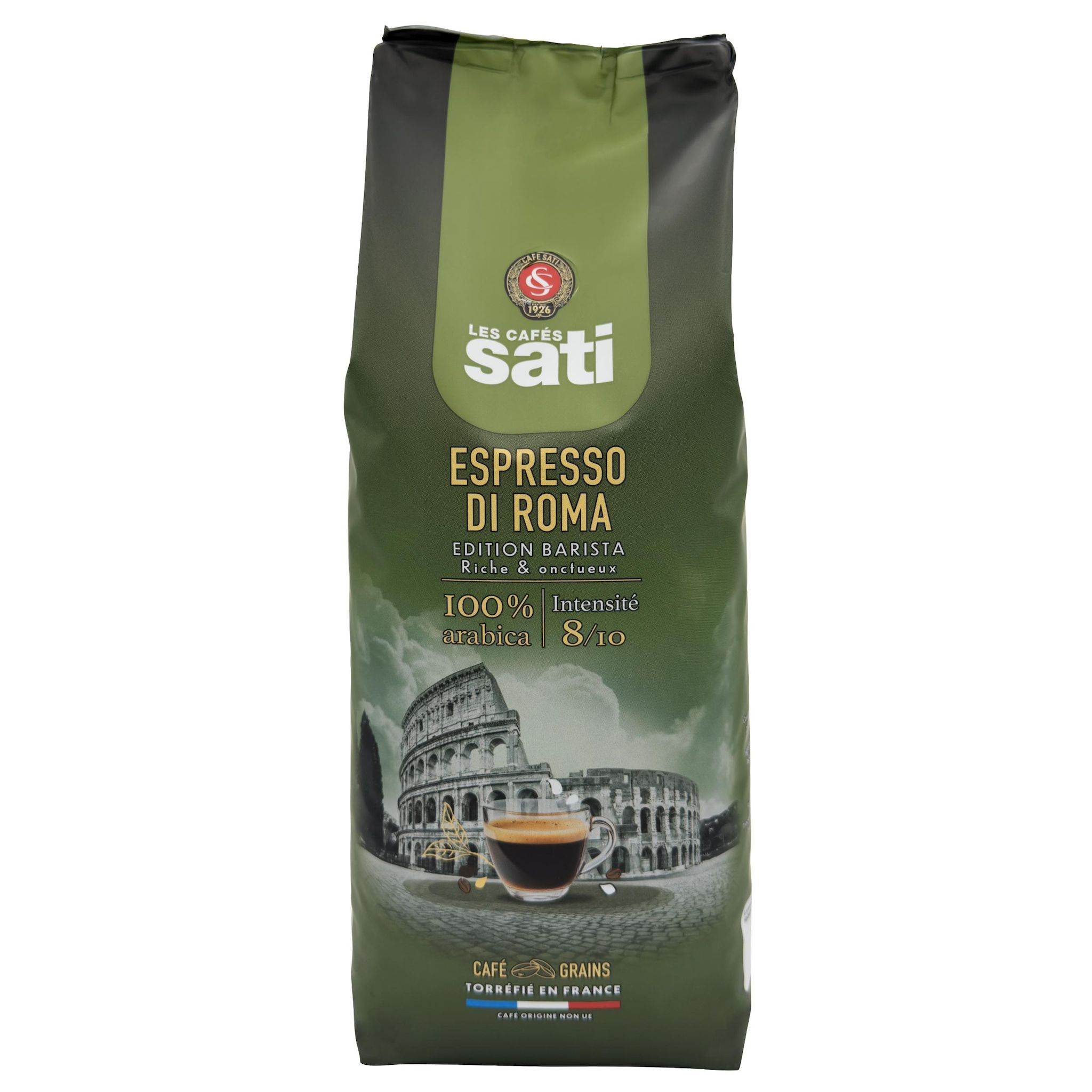 SATI Café en grains Espresso di Roma pur arabica Intensité 8/10 1kg