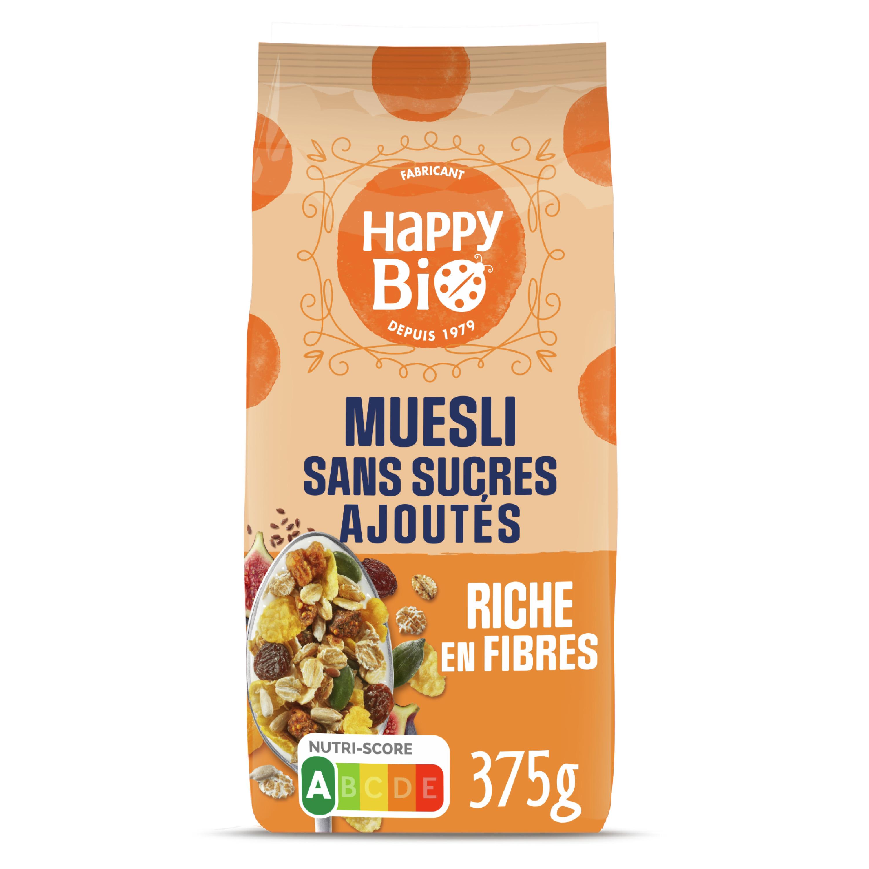HAPPY BIO Muesli sans sucres ajoutés 375g