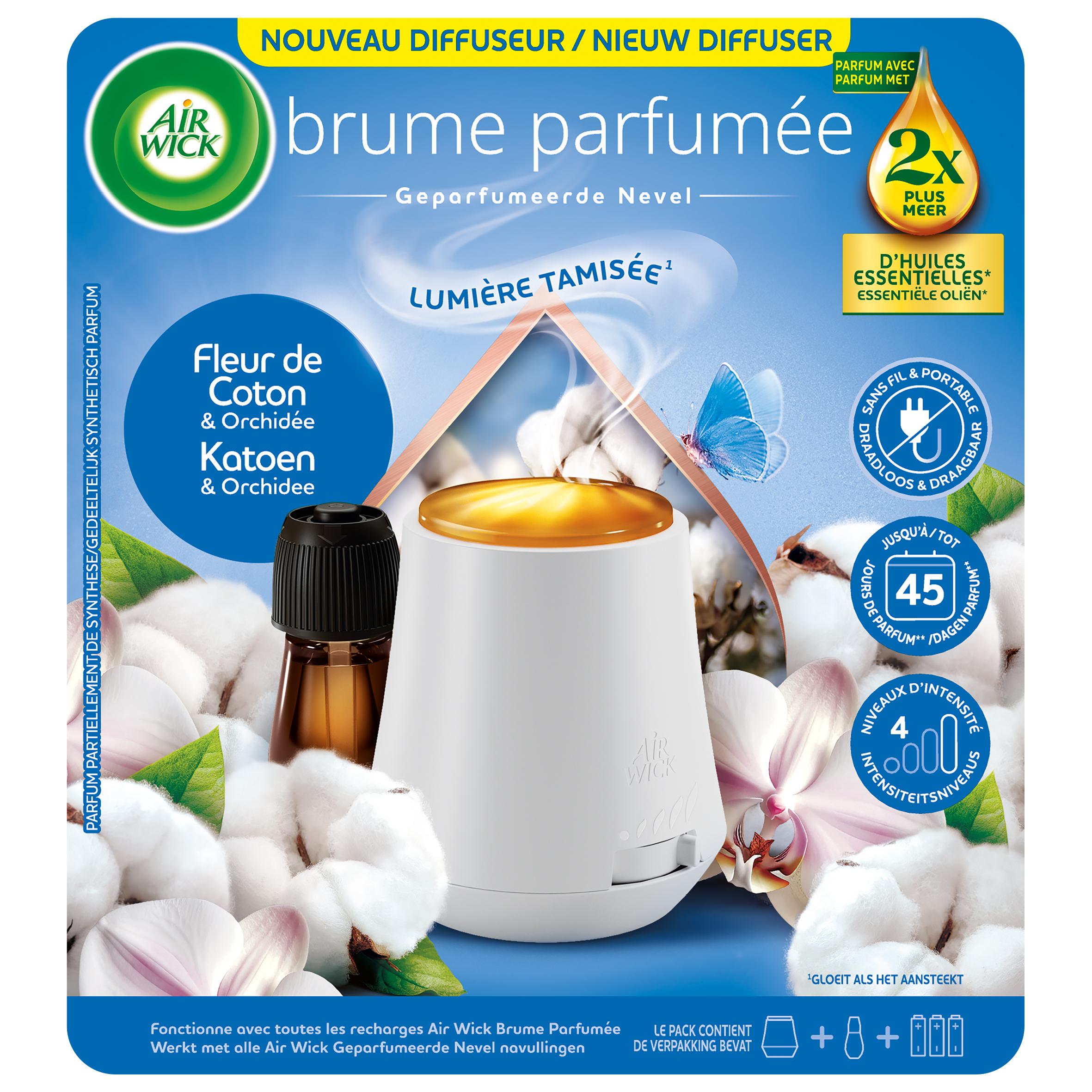 AIR WICK Diffuseur brume parfumée fleur de coton & orchidée 20ml