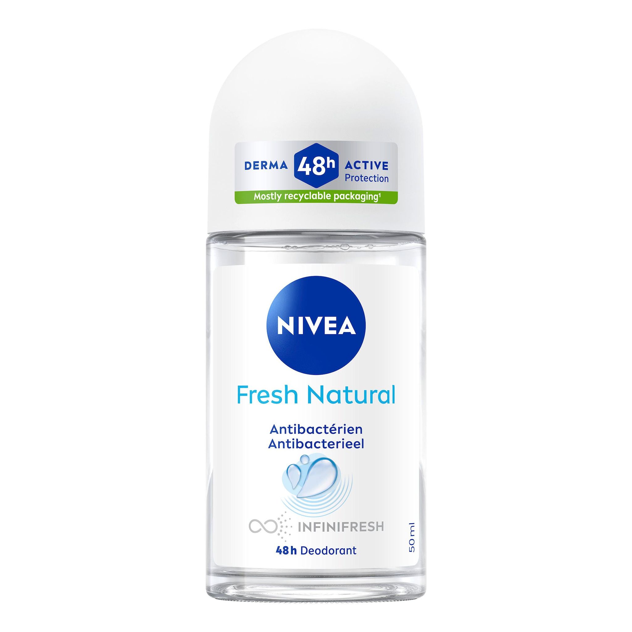 NIVEA Fresh Natural Déodorant bille antibactérien 50ml