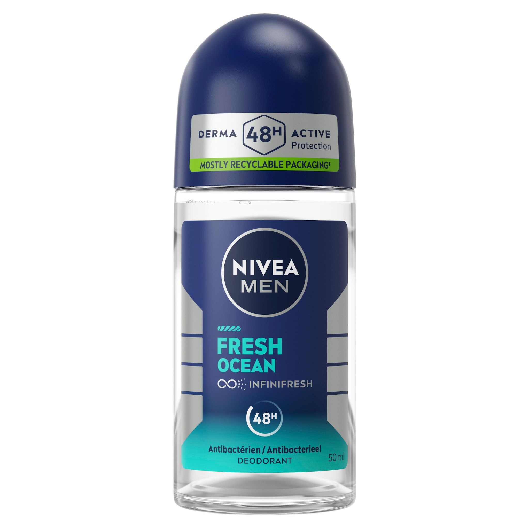 NIVEA MEN Fresh Ocean Déodorant bille 48H infinifresh antibactérien 50ml