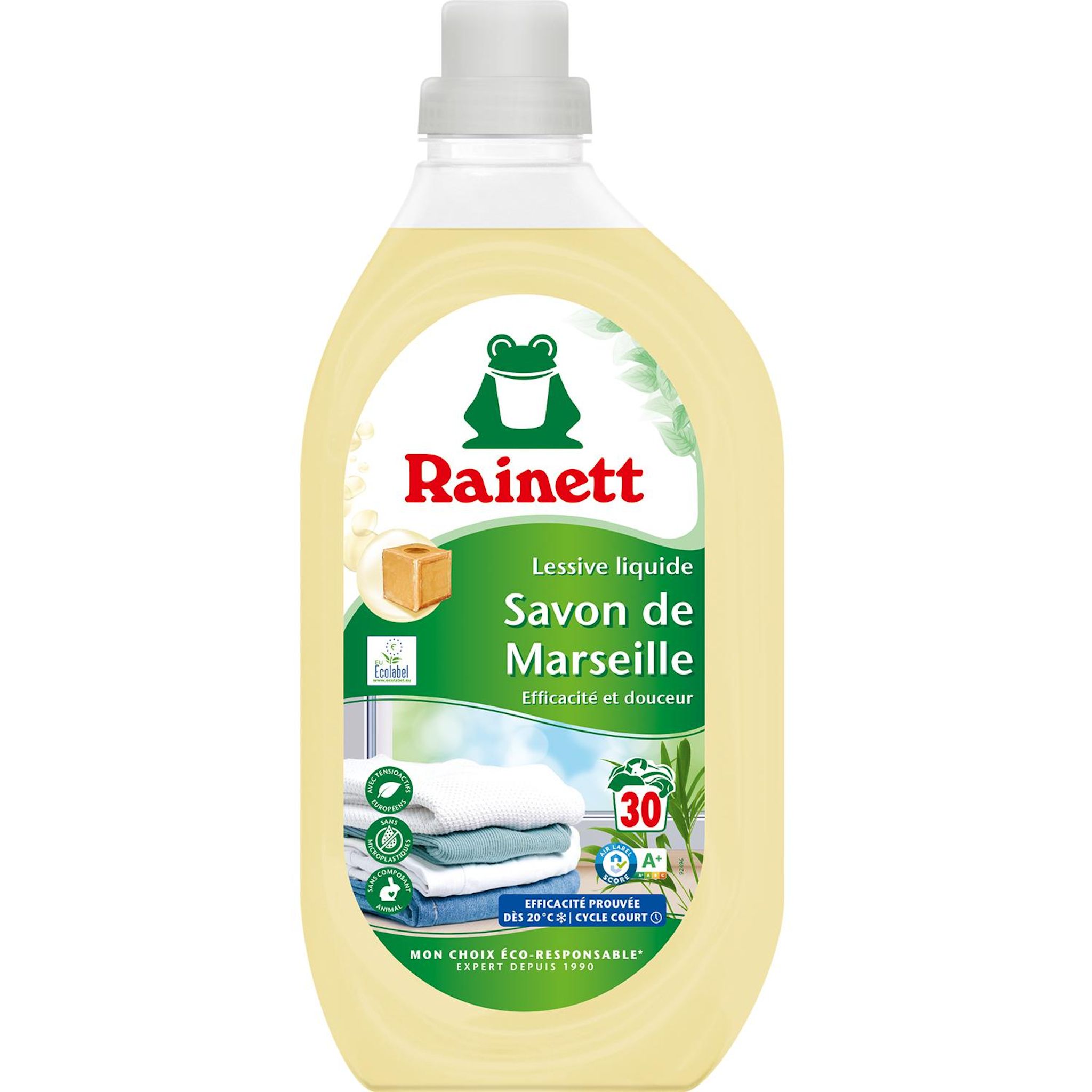 RAINETT Lessive liquide Savon de Marseille ecolabel 1,5l