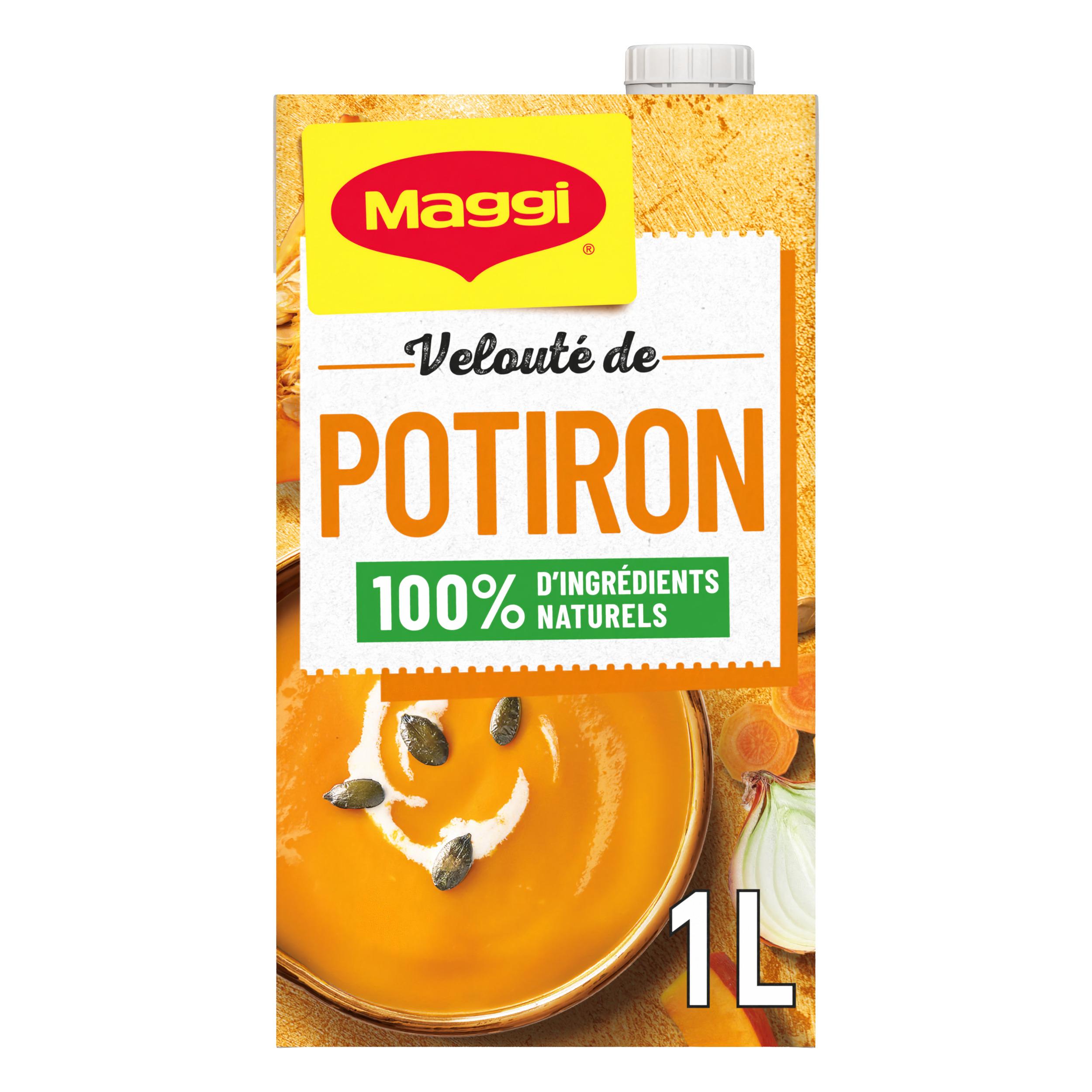 MAGGI Soupe veloutée liquide au potiron 100% d'ingrédients naturels 4 personnes 1l