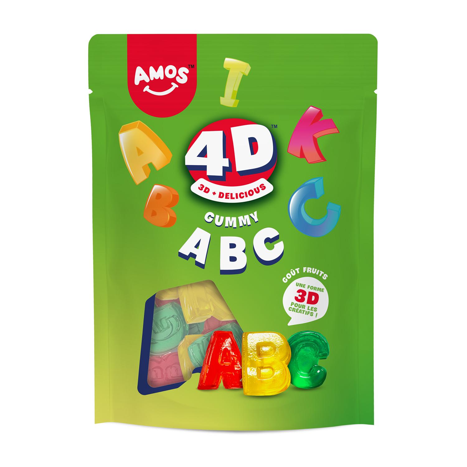 AMOS Bonbons gélifiés goût fruits en forme de lettres 120g