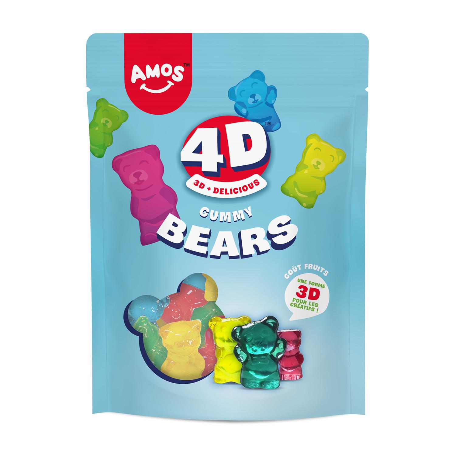 AMOS Bonbons gélifiés ours goût fruits 120g