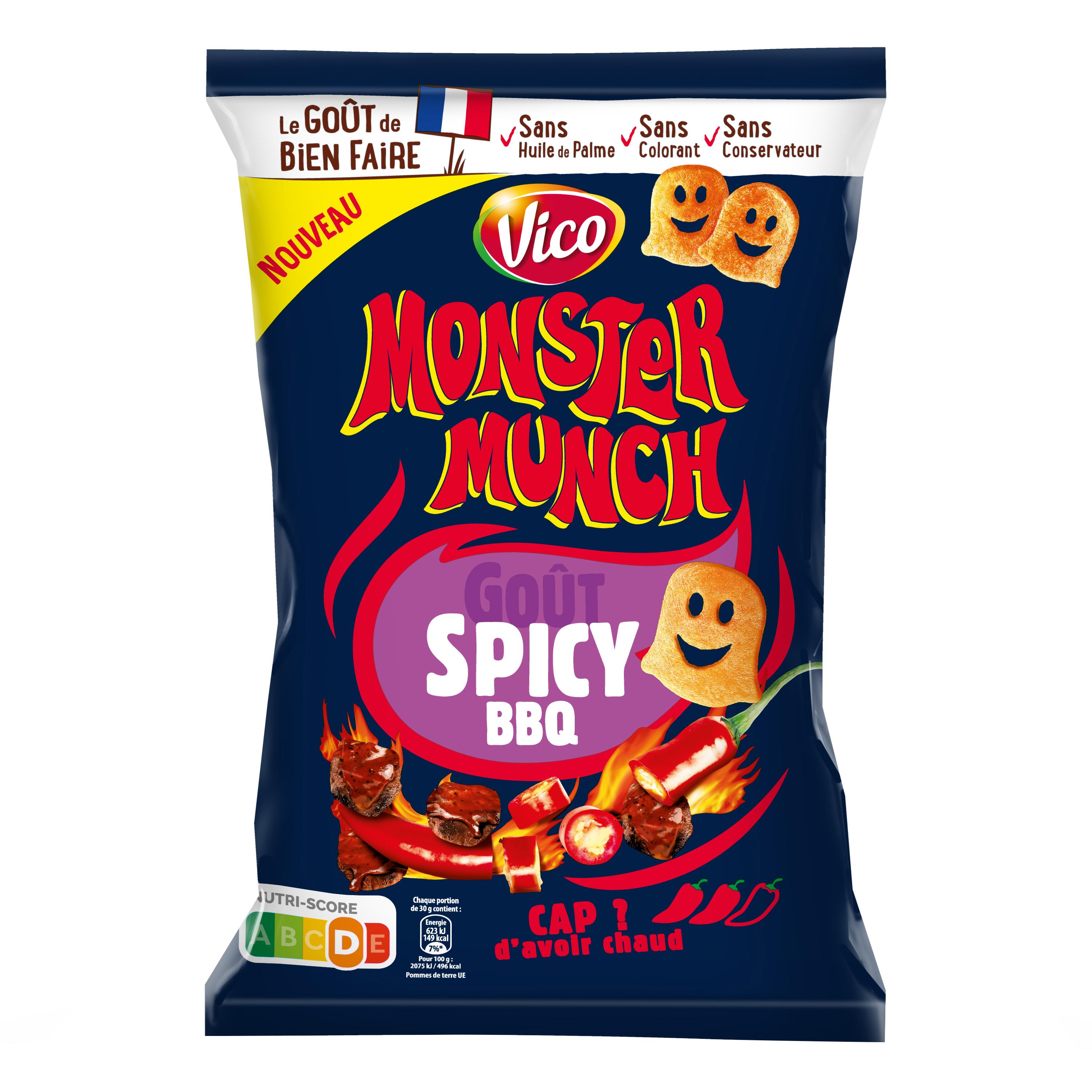 MONSTER MUNCH Biscuits soufflés goût spicy barbecue 75g