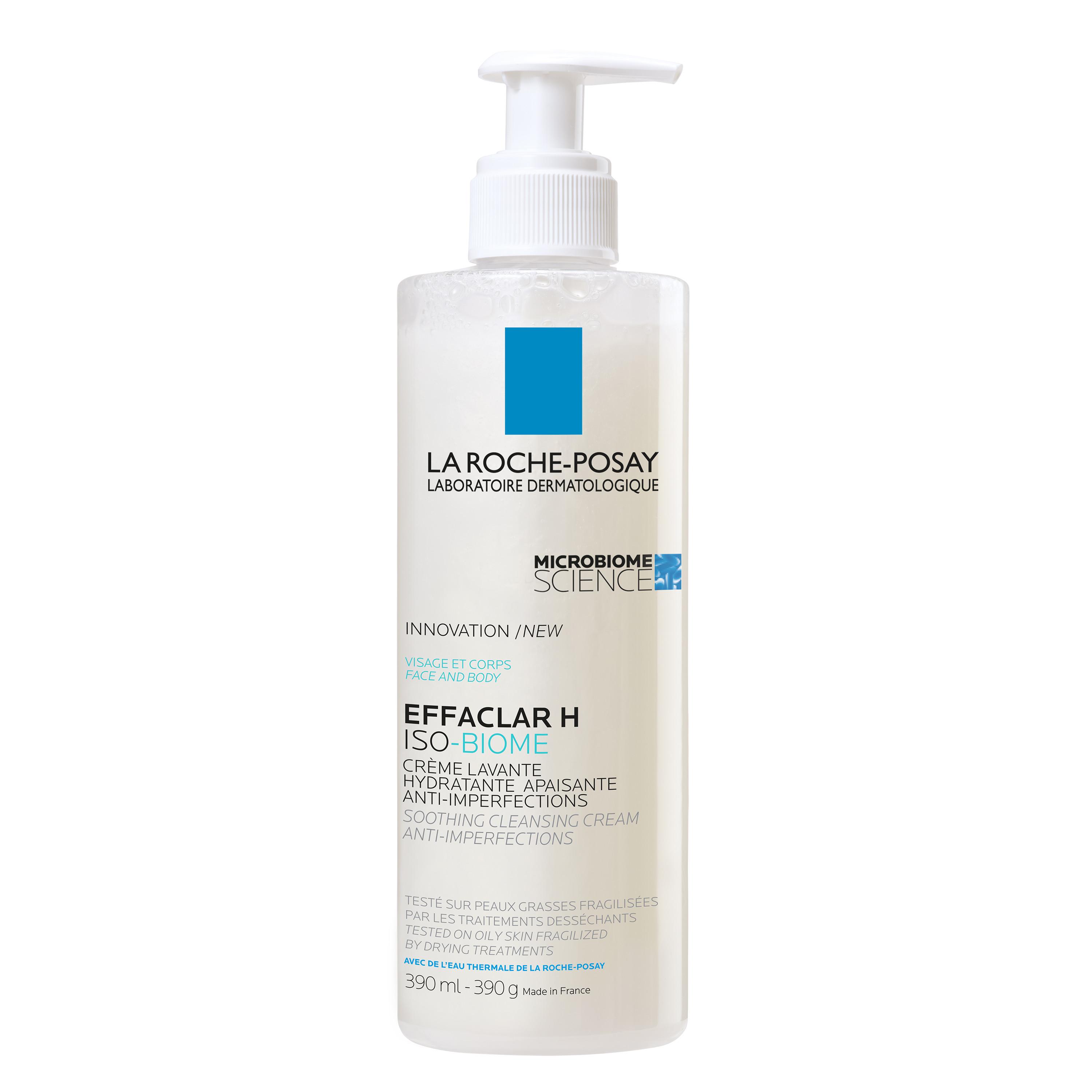 LA ROCHE POSAY Effaclar H Iso-biome Crème lavante visage hydratante apaisante anti-imperfections 390ml