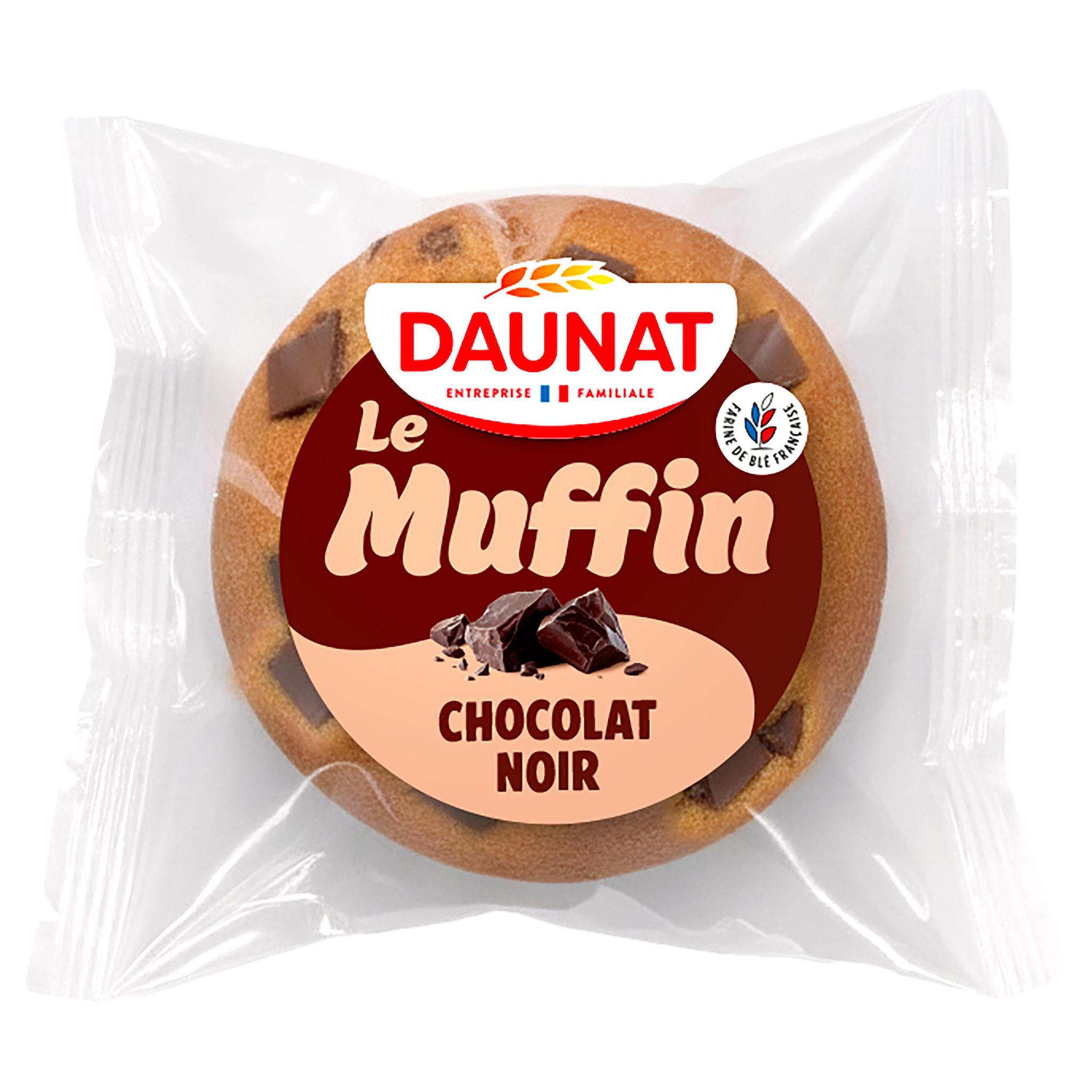 DAUNAT Muffin moelleux aux pépites de chocolat noir 1 pièce 130g