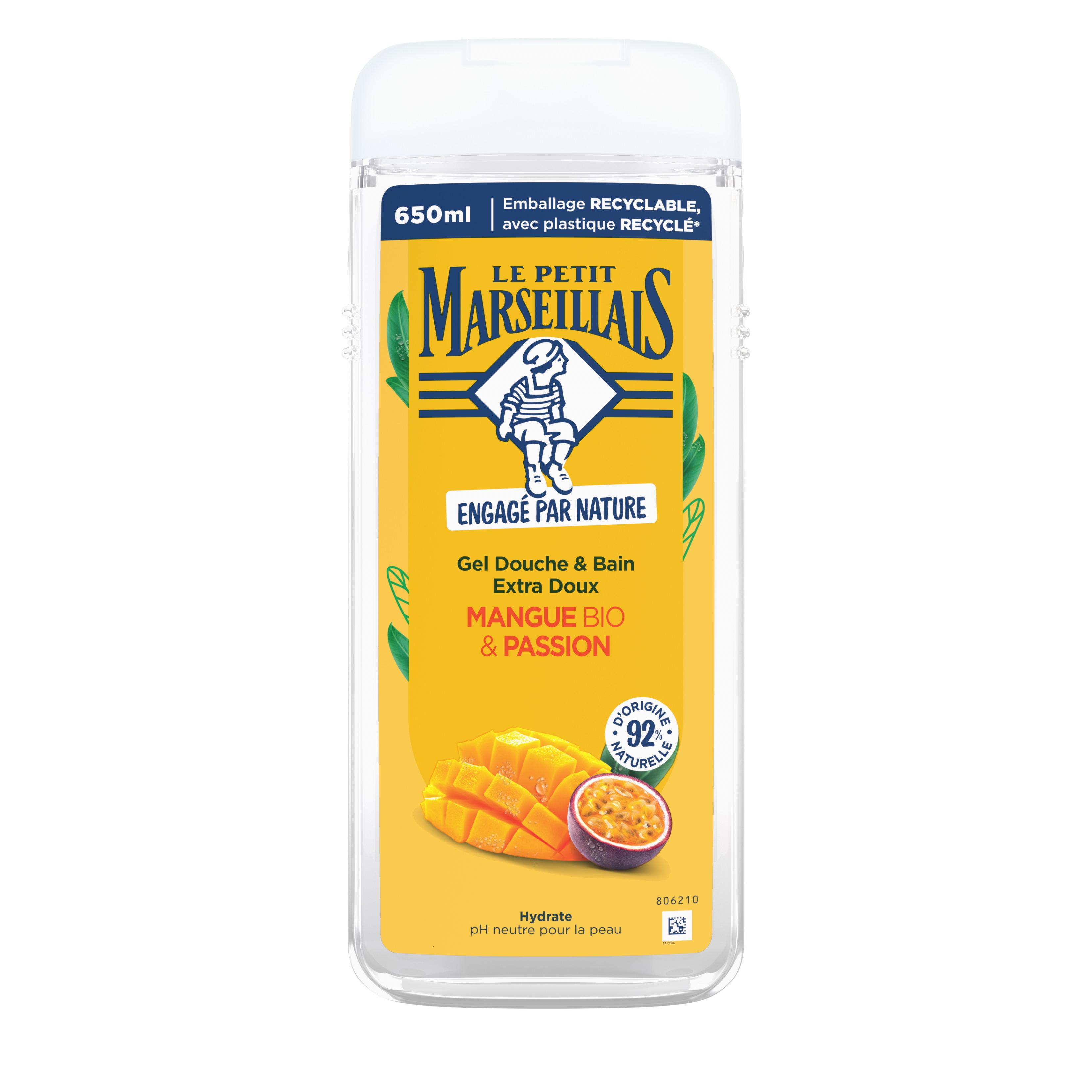 LE PETIT MARSEILLAIS Gel douche et bain extra doux mangue bio et passion 650ml