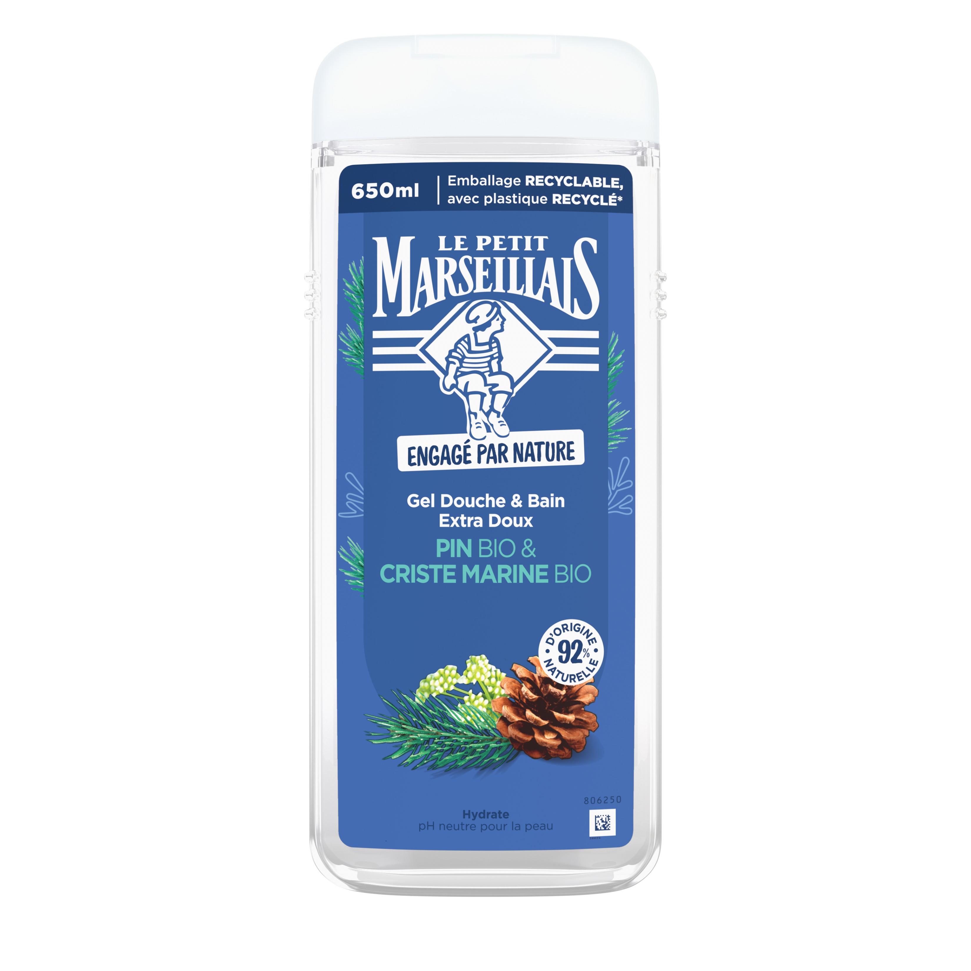 LE PETIT MARSEILLAIS Gel douche et bain extra doux pin et criste marine bio 650ml