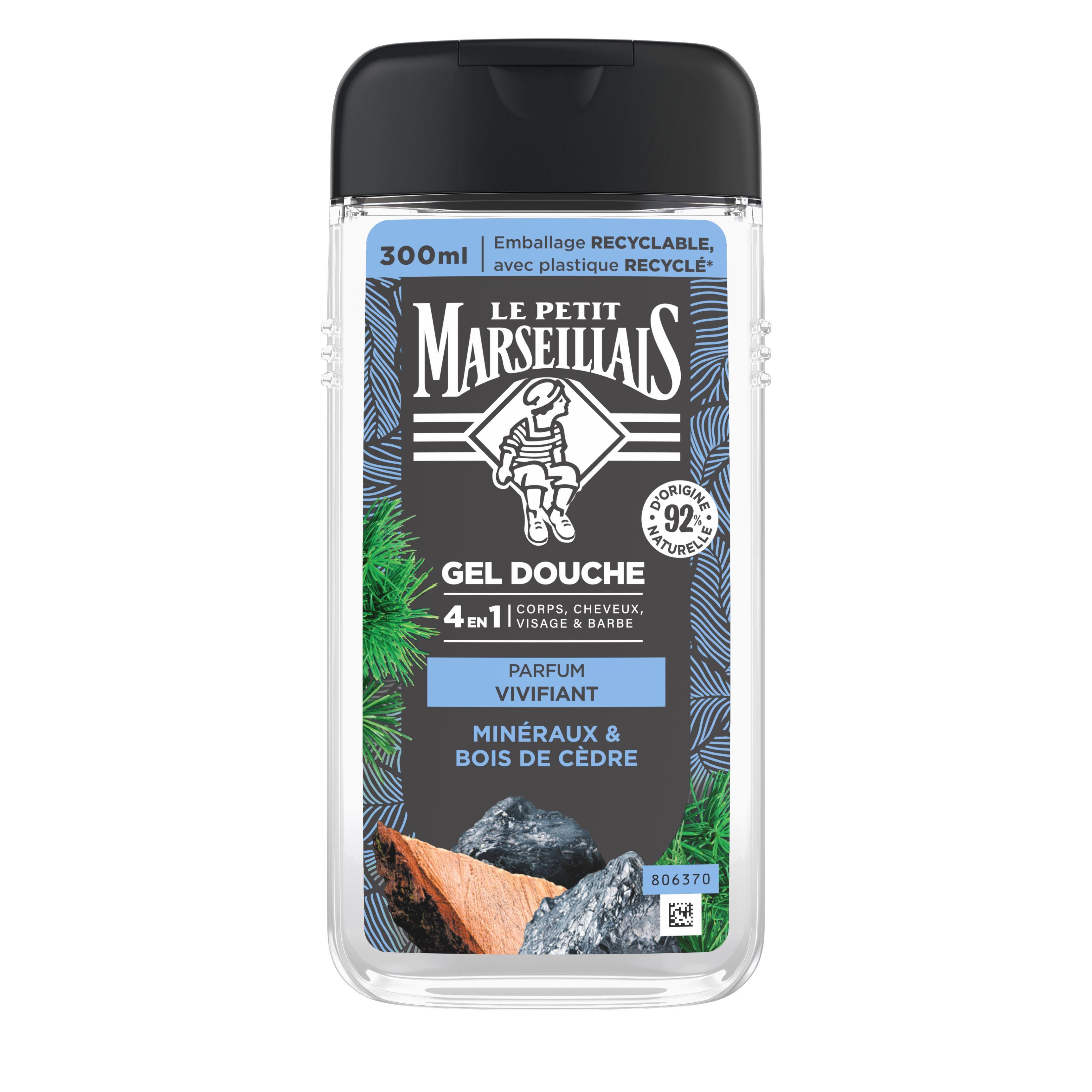 LE PETIT MARSEILLAIS Gel douche 4en1 parfum vivifiant minéraux & bois de cèdre 300ml