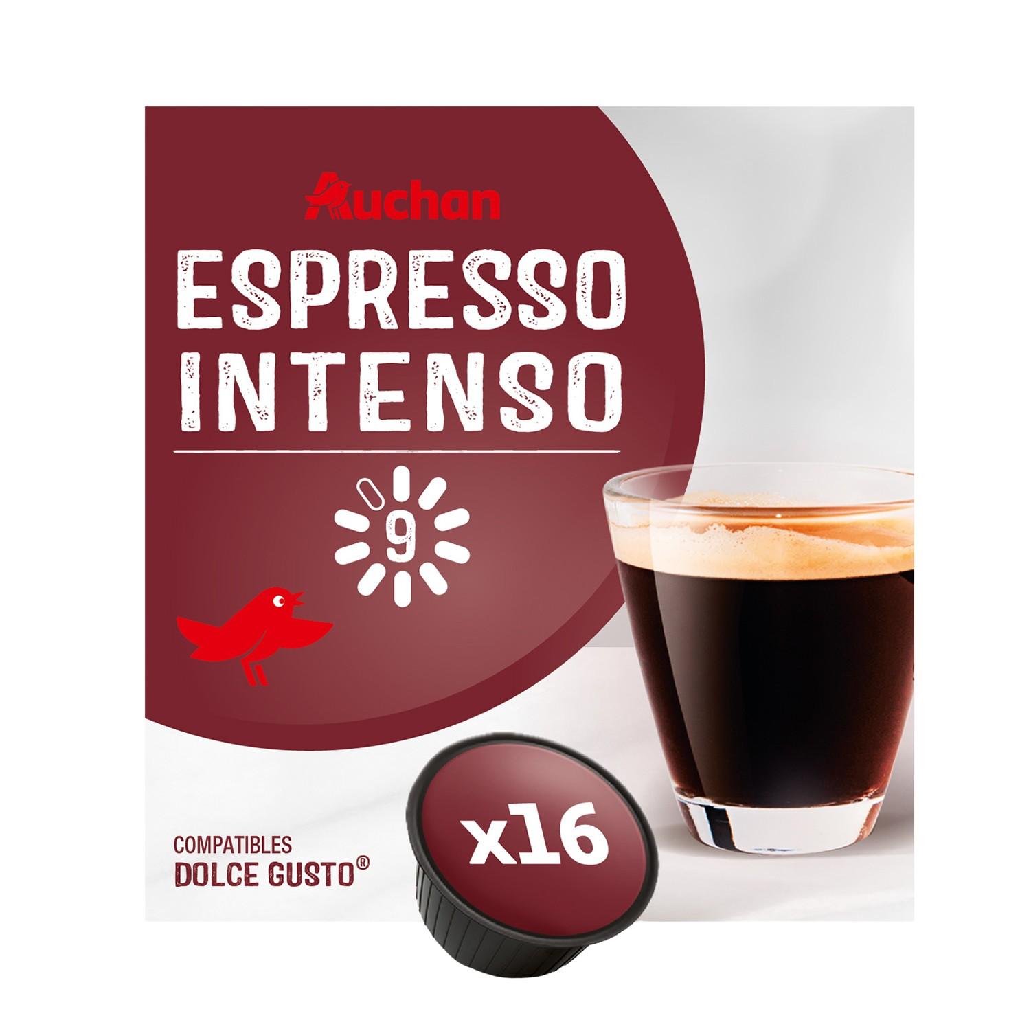AUCHAN Capsules de café espresso intense intensité 9 compatibles Dolce Gusto 16 capsules 105.6g