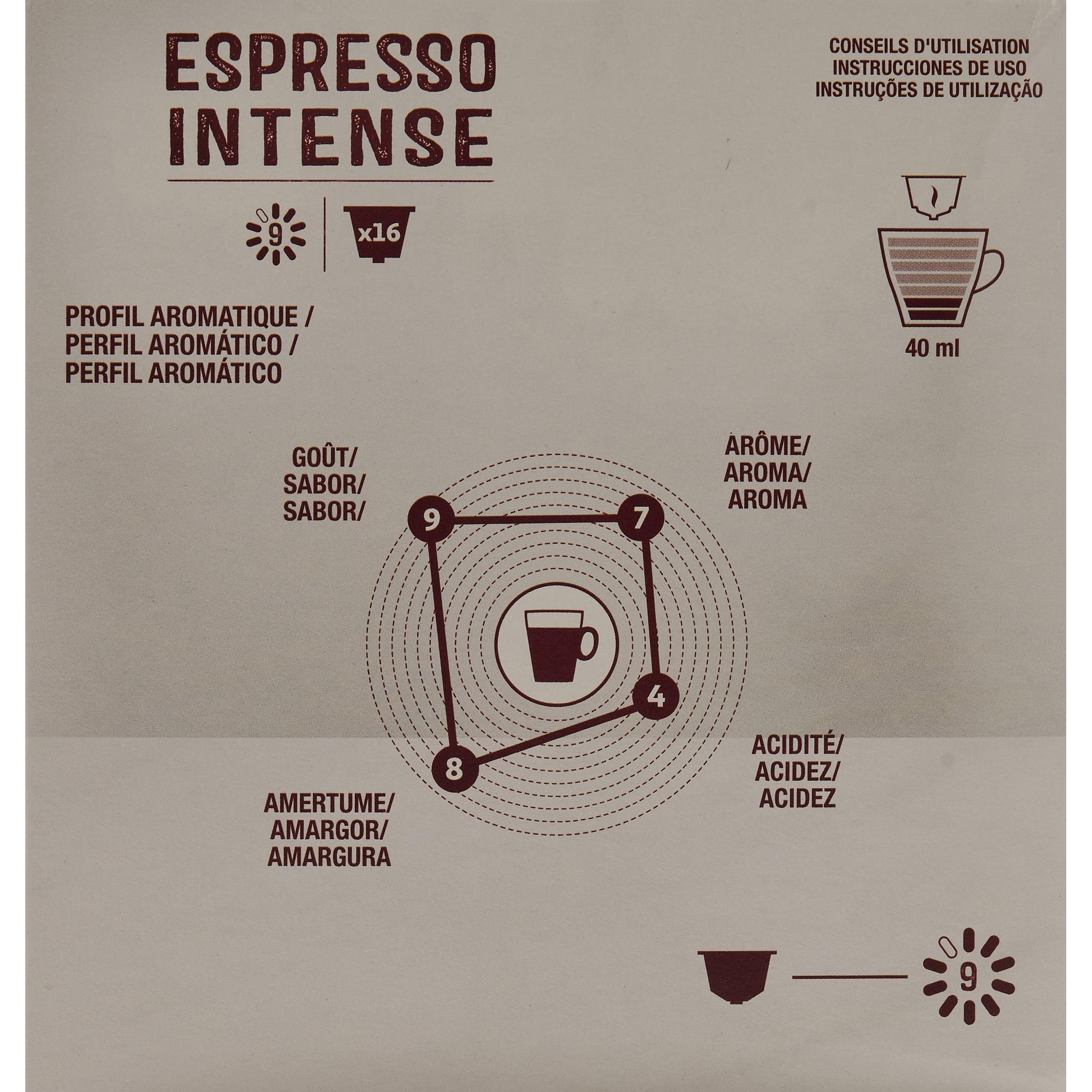 Voir la diapositive 2 : AUCHAN Capsules de café espresso intense intensité 9 compatibles Dolce Gusto 16 capsules 105.6g