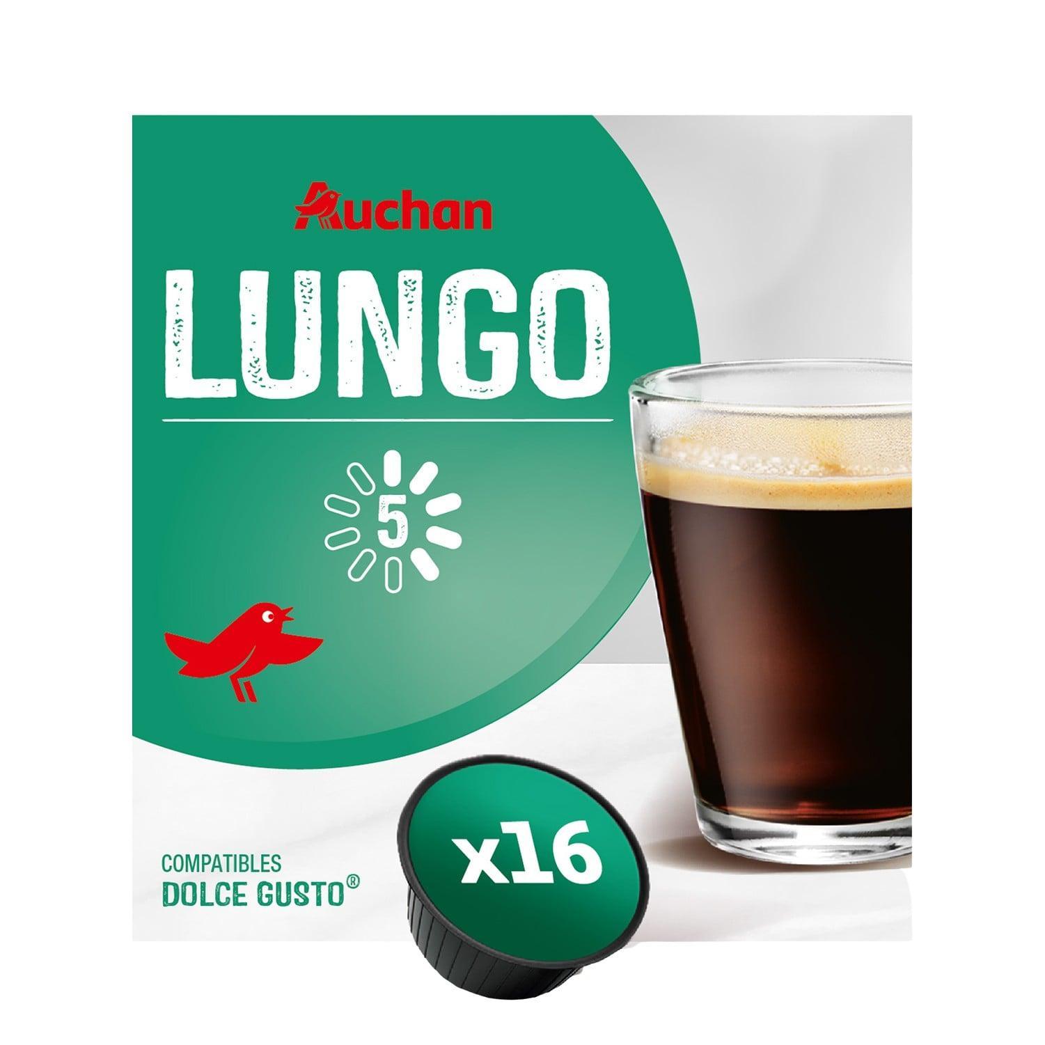 AUCHAN Capsules de café lungo café compatibles Dolce Gusto 16 capsules 99.2g