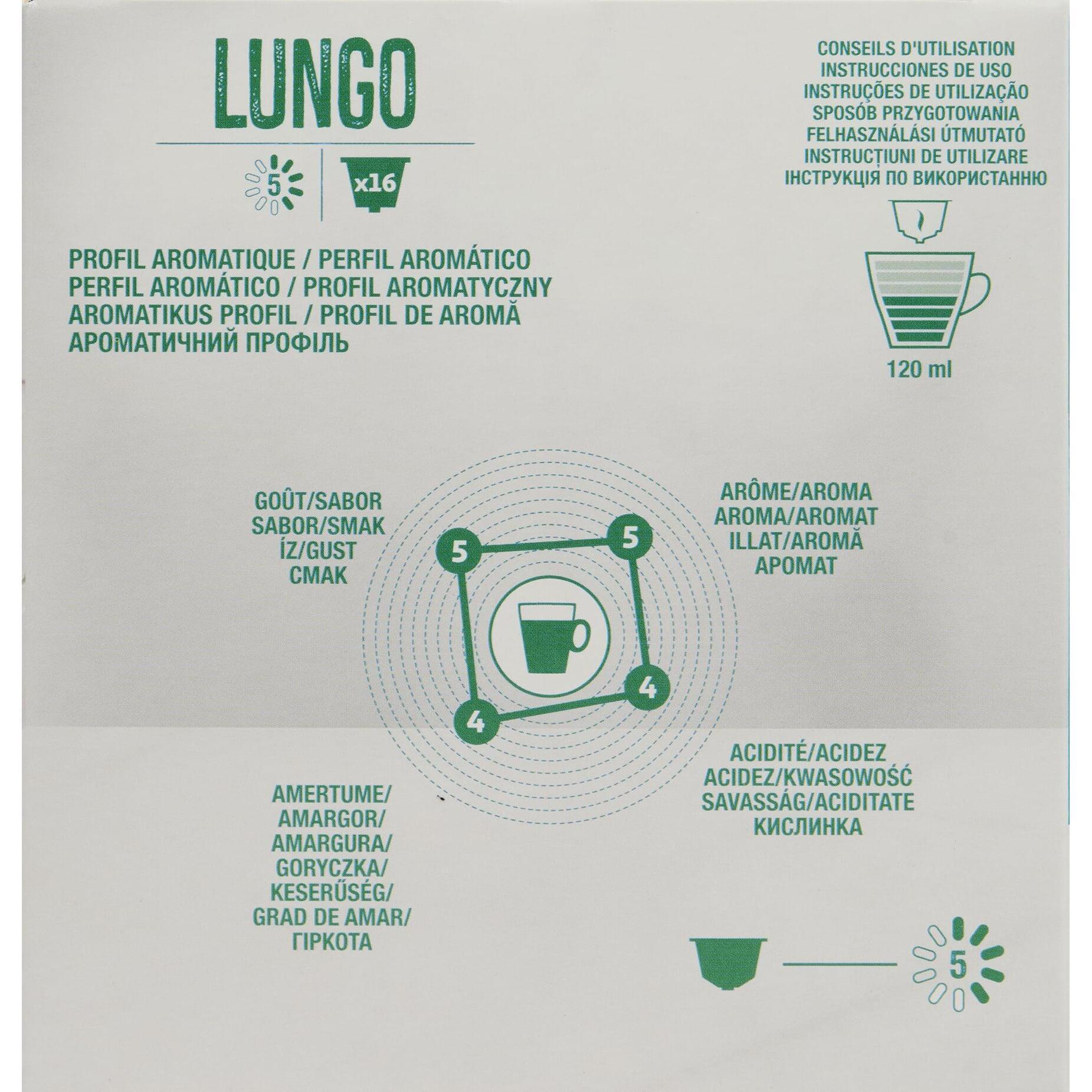 Voir la diapositive 2 : AUCHAN Capsules de café lungo café compatibles Dolce Gusto 16 capsules 99.2g