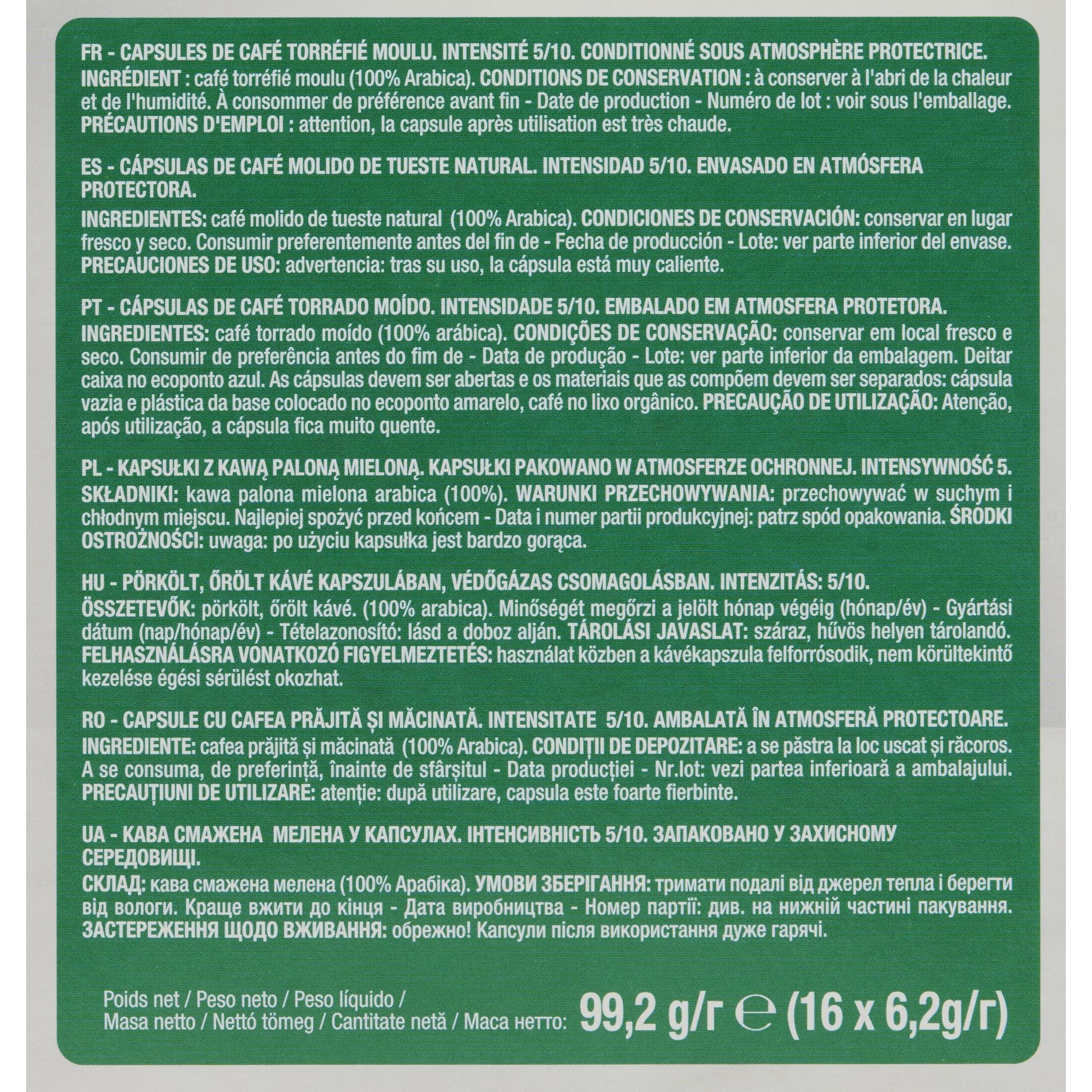 Voir la diapositive 3 : AUCHAN Capsules de café lungo café compatibles Dolce Gusto 16 capsules 99.2g