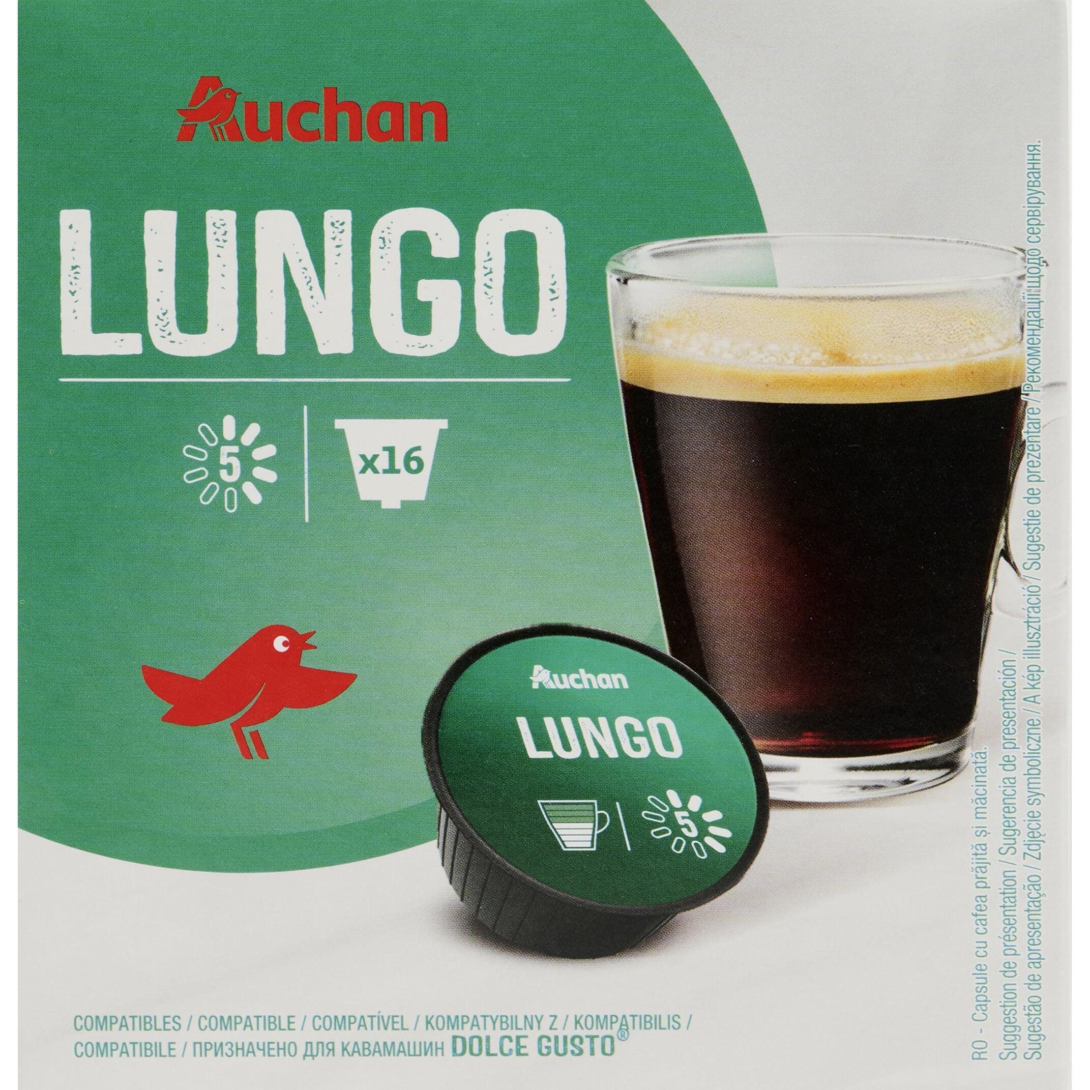 Voir la diapositive 4 : AUCHAN Capsules de café lungo café compatibles Dolce Gusto 16 capsules 99.2g