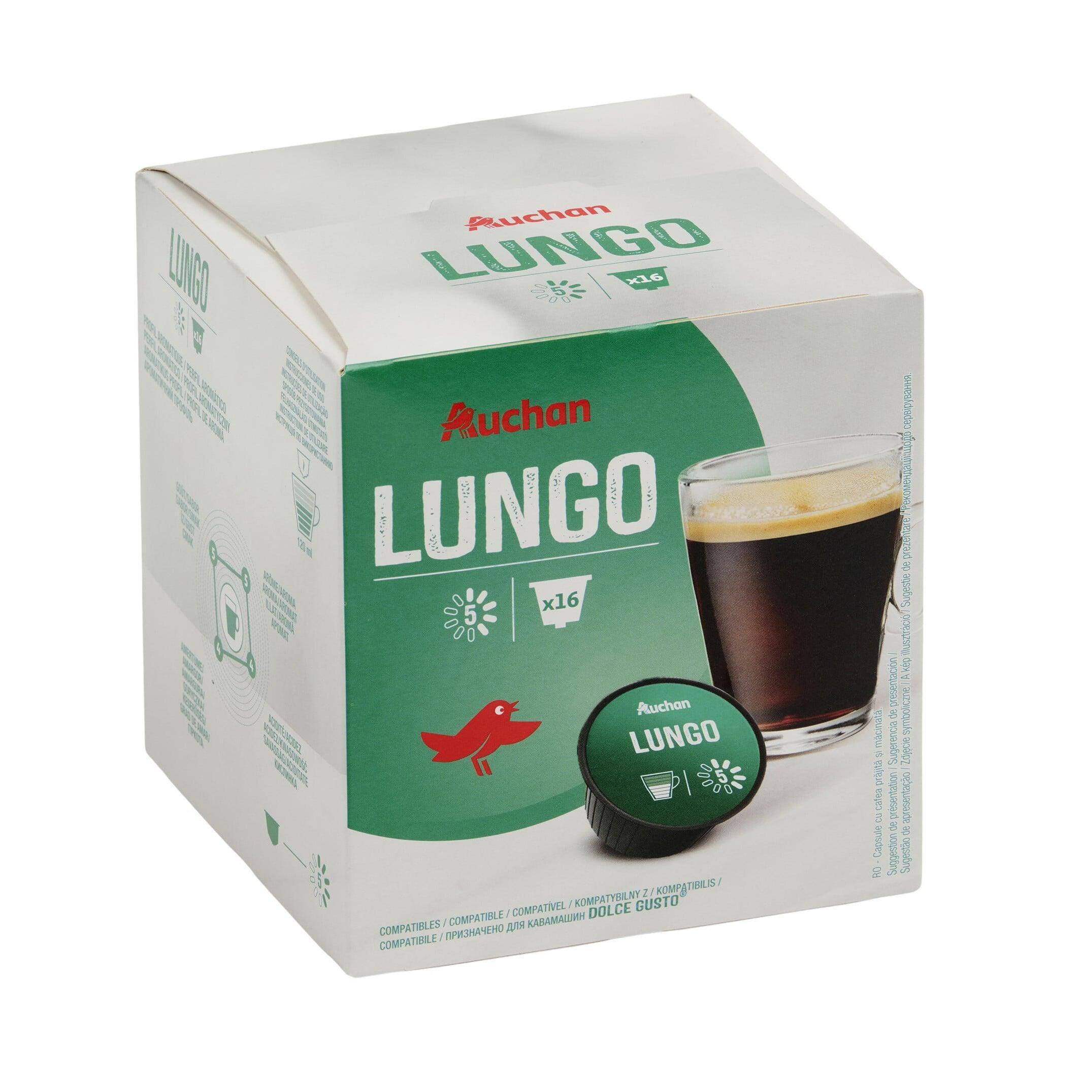 Voir la diapositive 5 : AUCHAN Capsules de café lungo café compatibles Dolce Gusto 16 capsules 99.2g