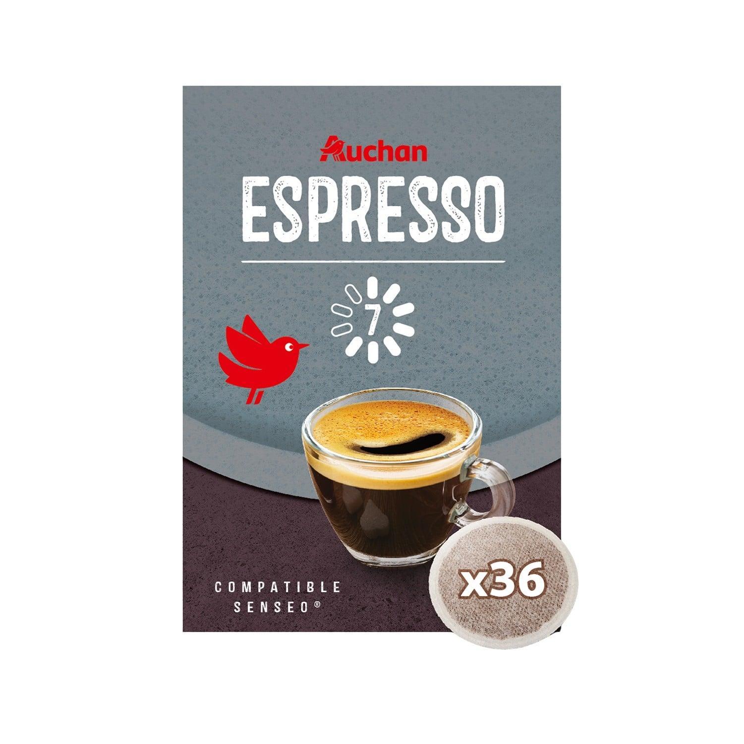 AUCHAN Dosettes de café espresso compatibles Senseo 36 dosettes 250g