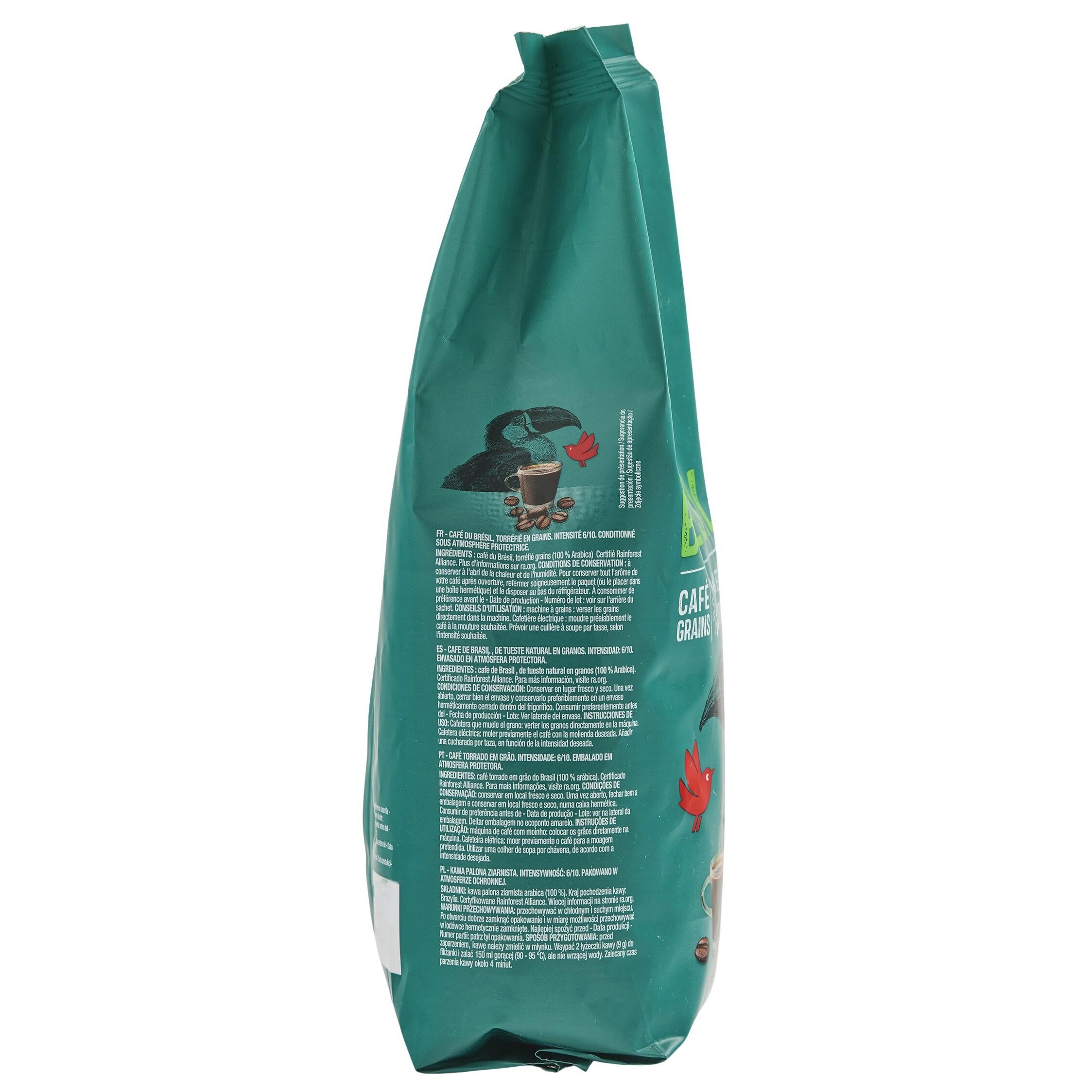 Voir la diapositive 3 : AUCHAN Café en grains origine Brésil 500g