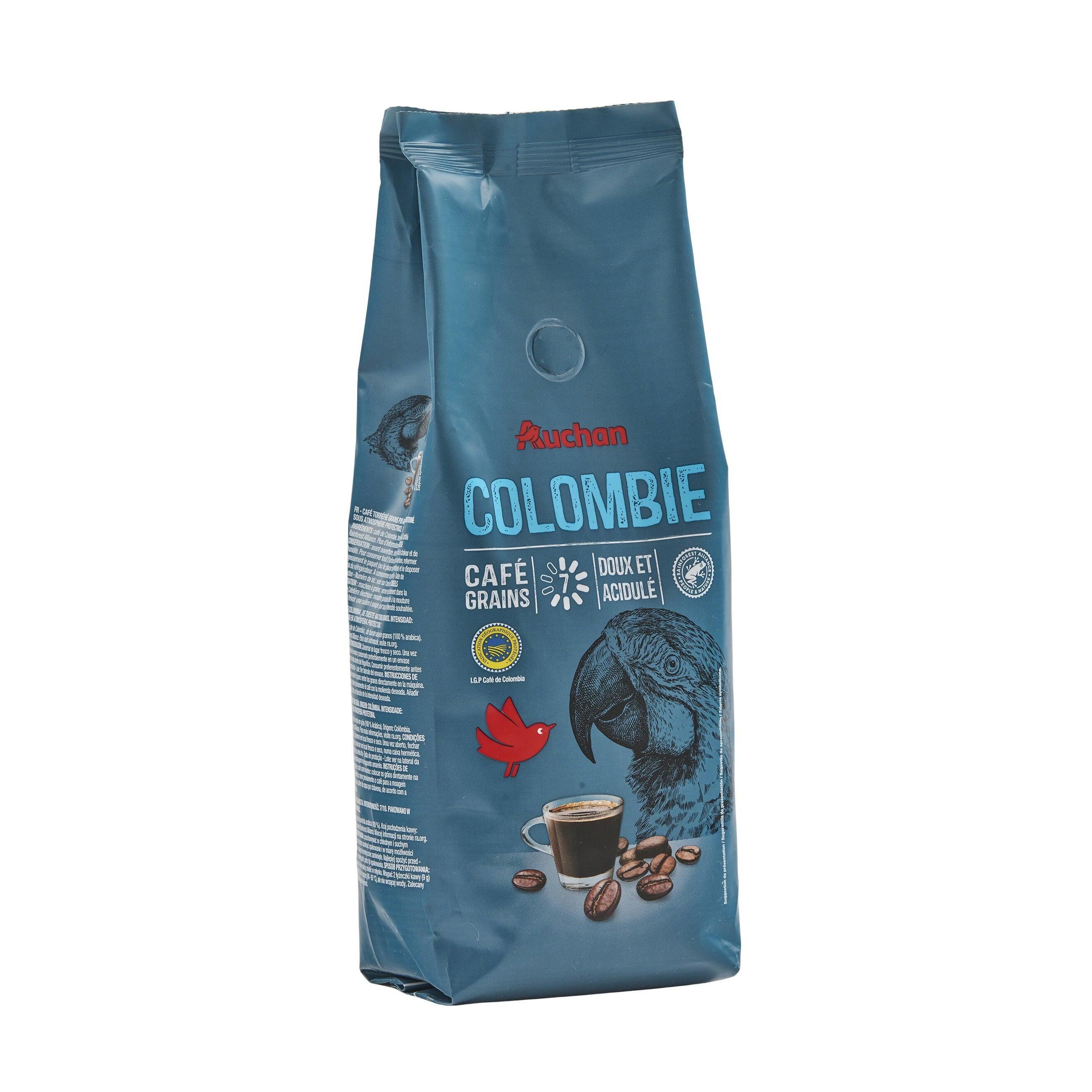 Voir la diapositive 3 : AUCHAN Café en grains pur arabica origine Colombie 500g