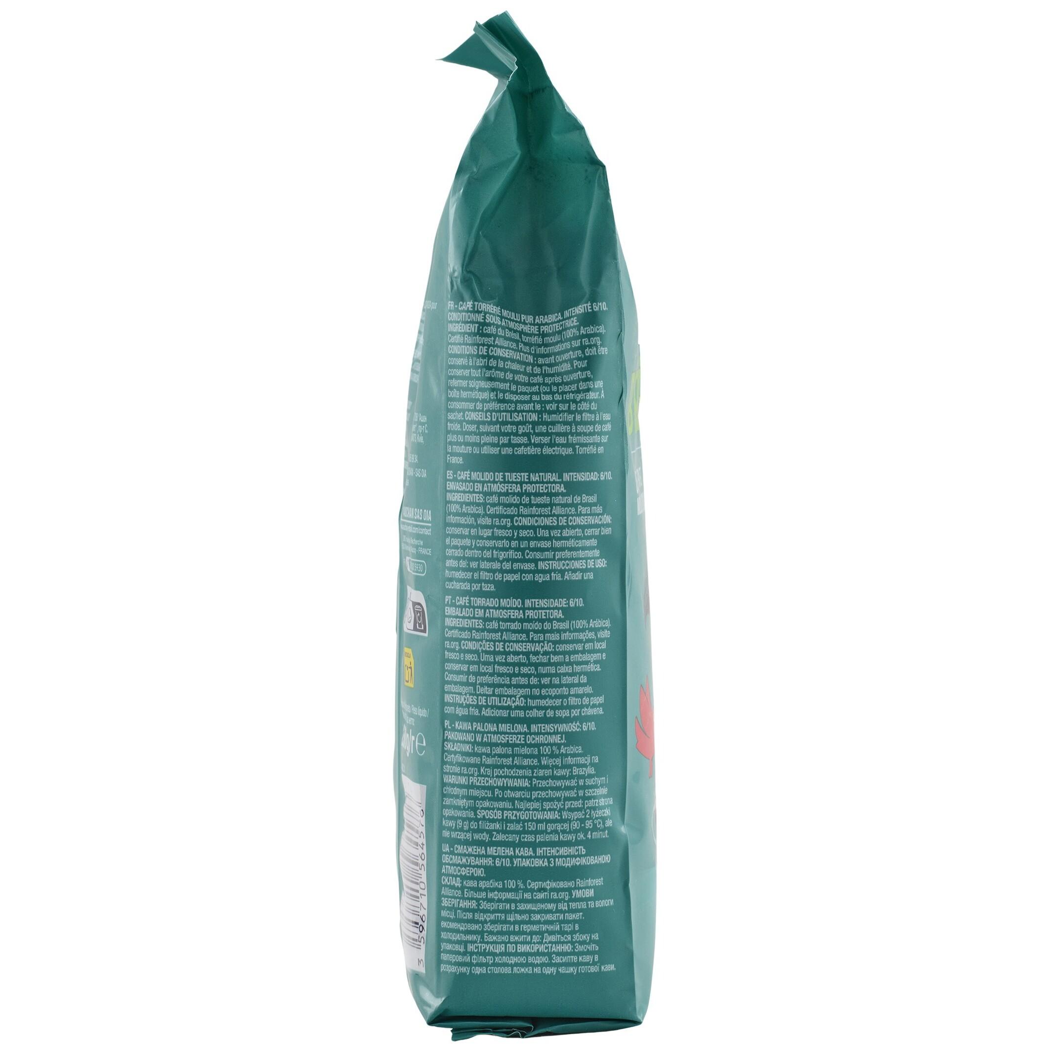 Voir la diapositive 2 : AUCHAN Café moulu origine Brésil Intensité 6 250g