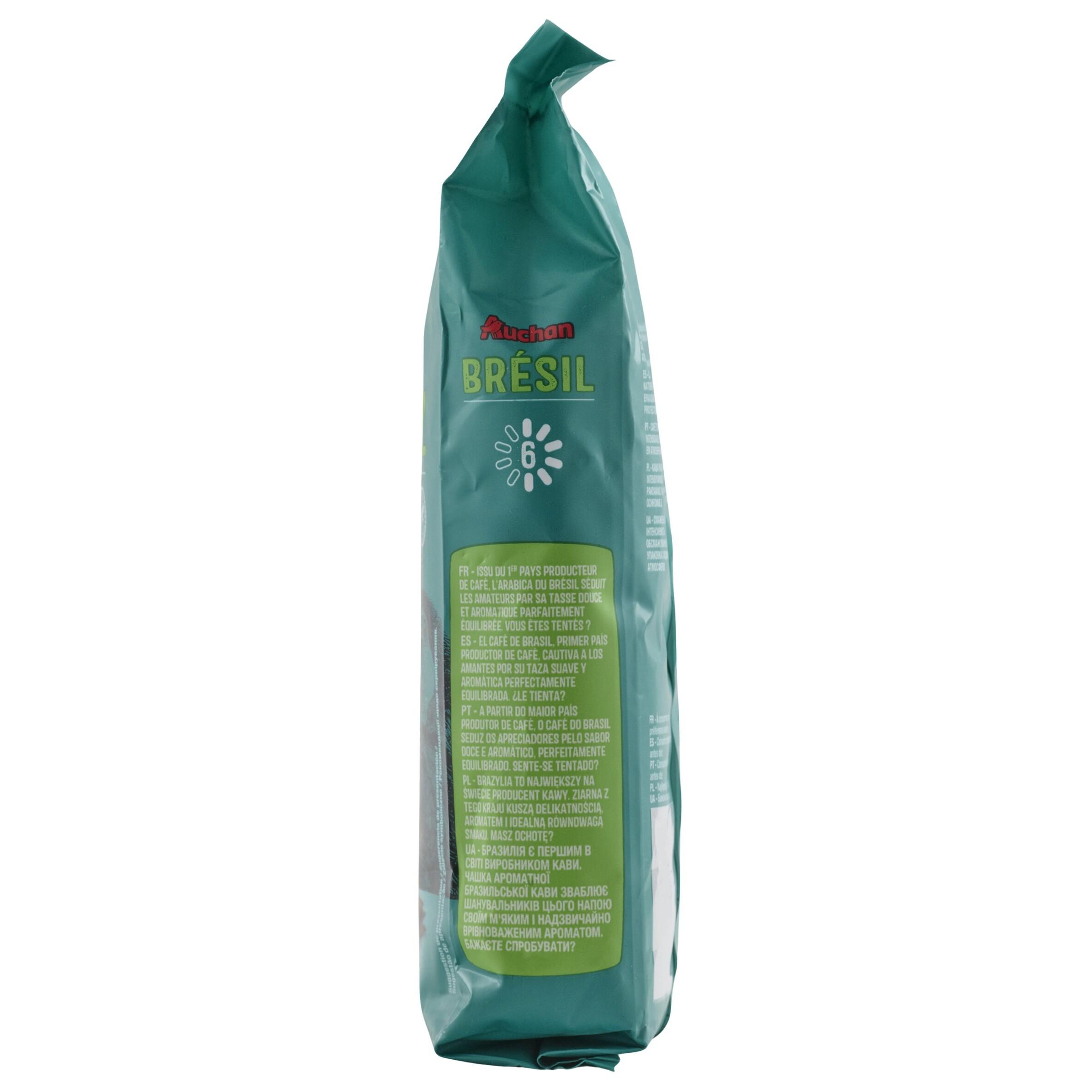Voir la diapositive 4 : AUCHAN Café moulu origine Brésil Intensité 6 250g