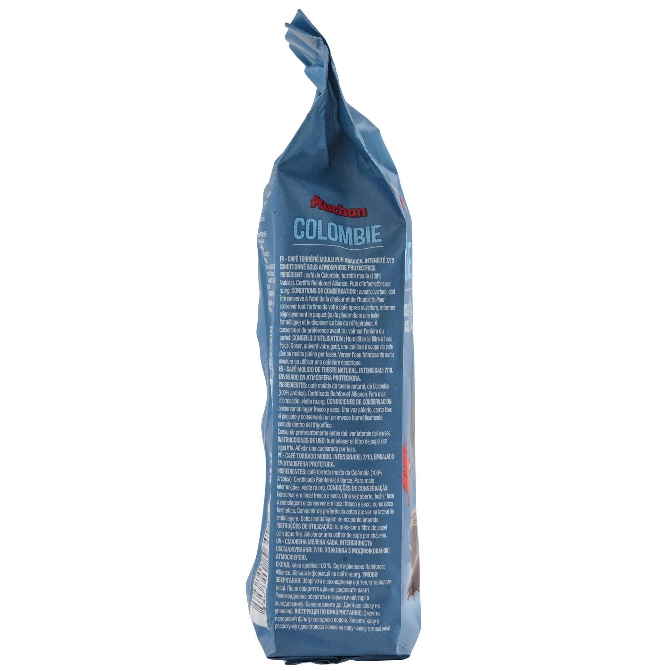 Voir la diapositive 4 : AUCHAN Café moulu arabica Colombie 250g