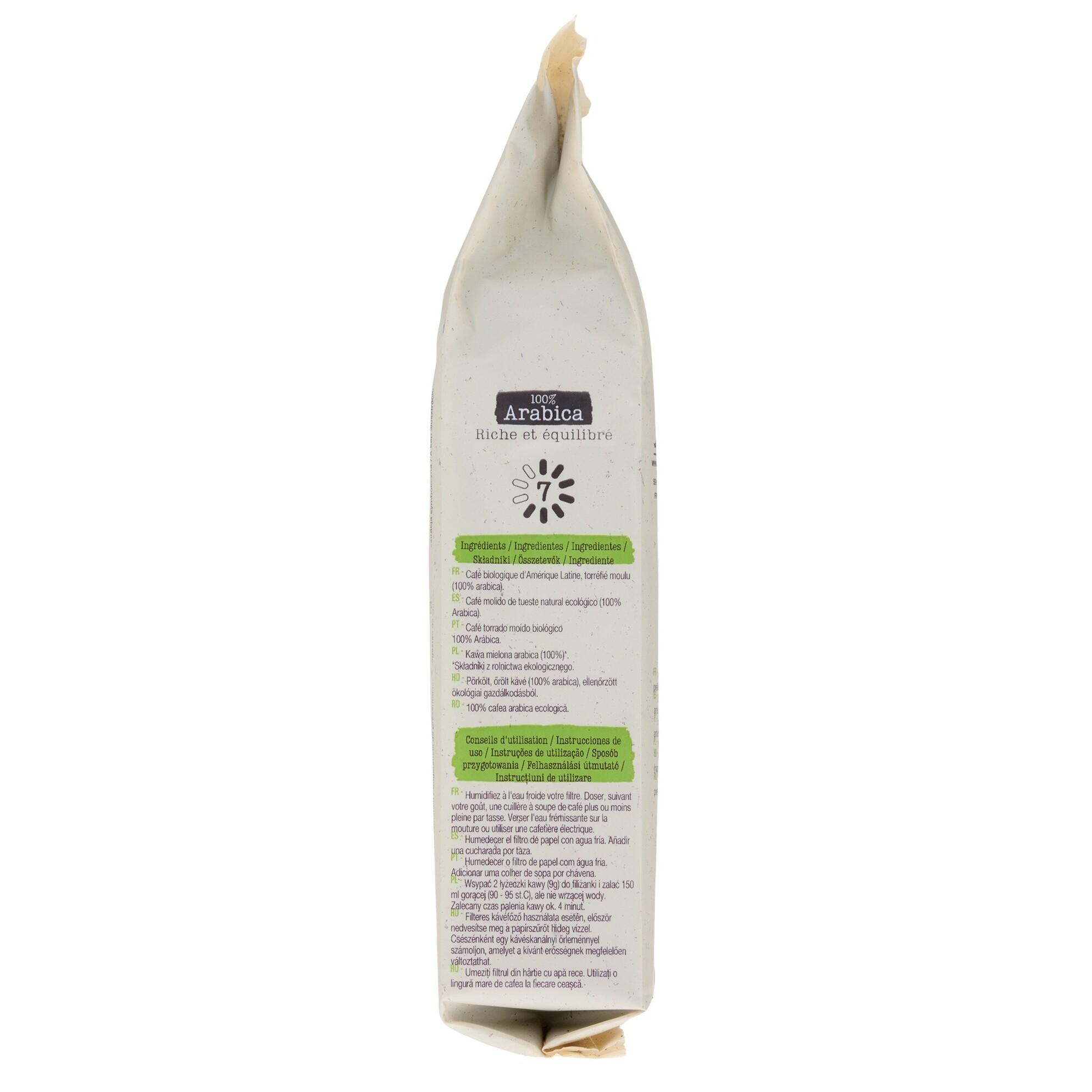 Voir la diapositive 2 : AUCHAN BIO Café moulu 100% arabica 250g