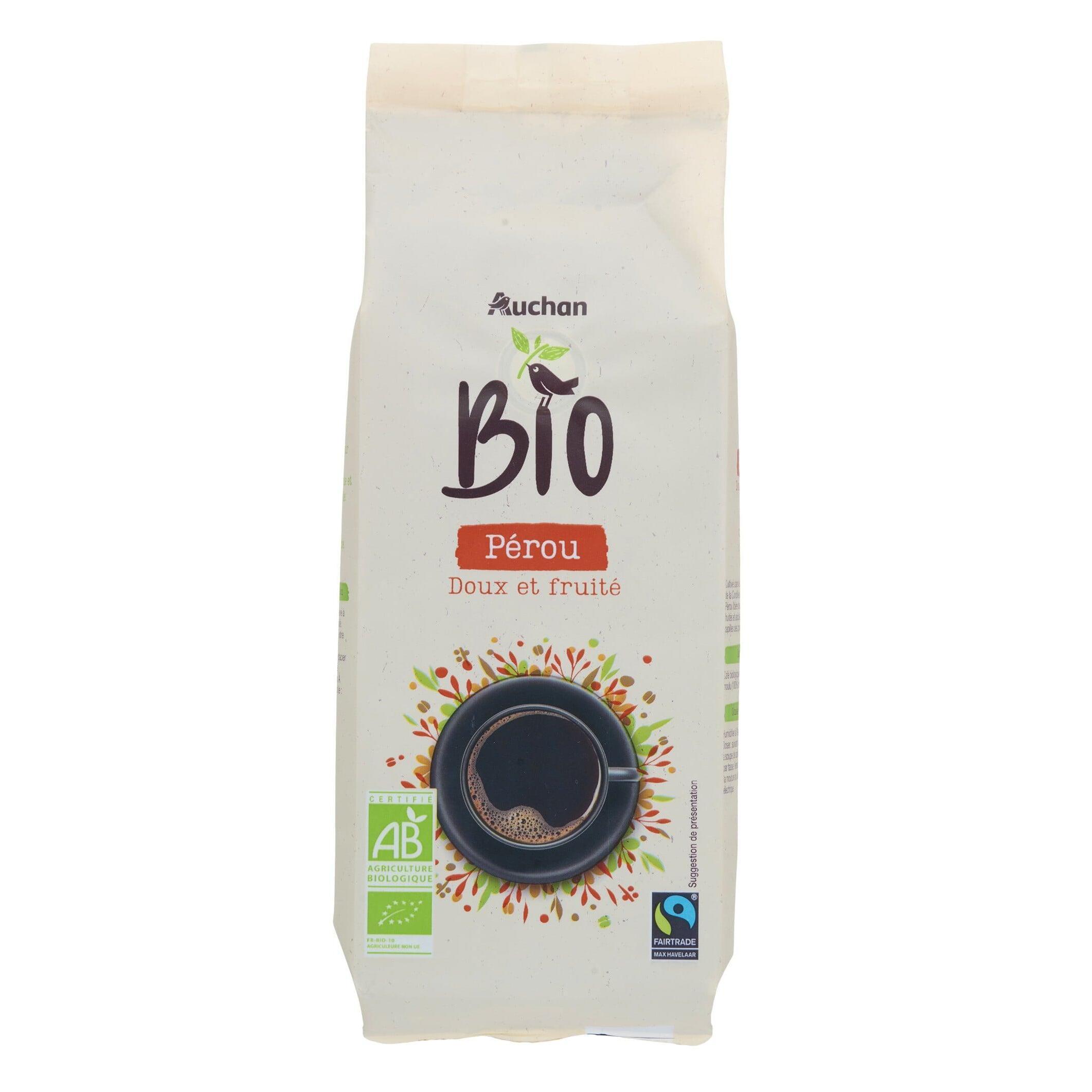 AUCHAN BIO Café moulu doux et fruité 250g