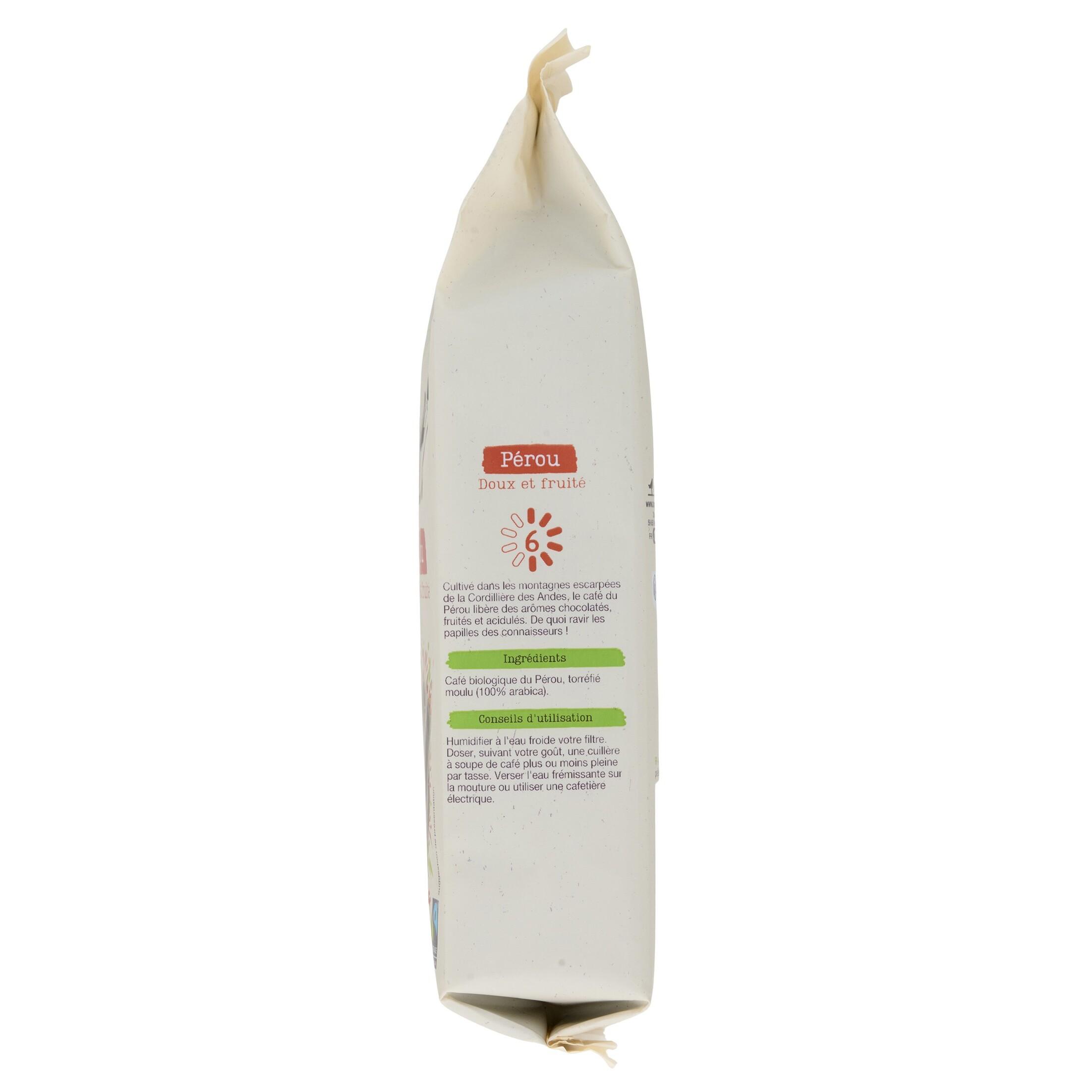 Voir la diapositive 2 : AUCHAN BIO Café moulu doux et fruité 250g