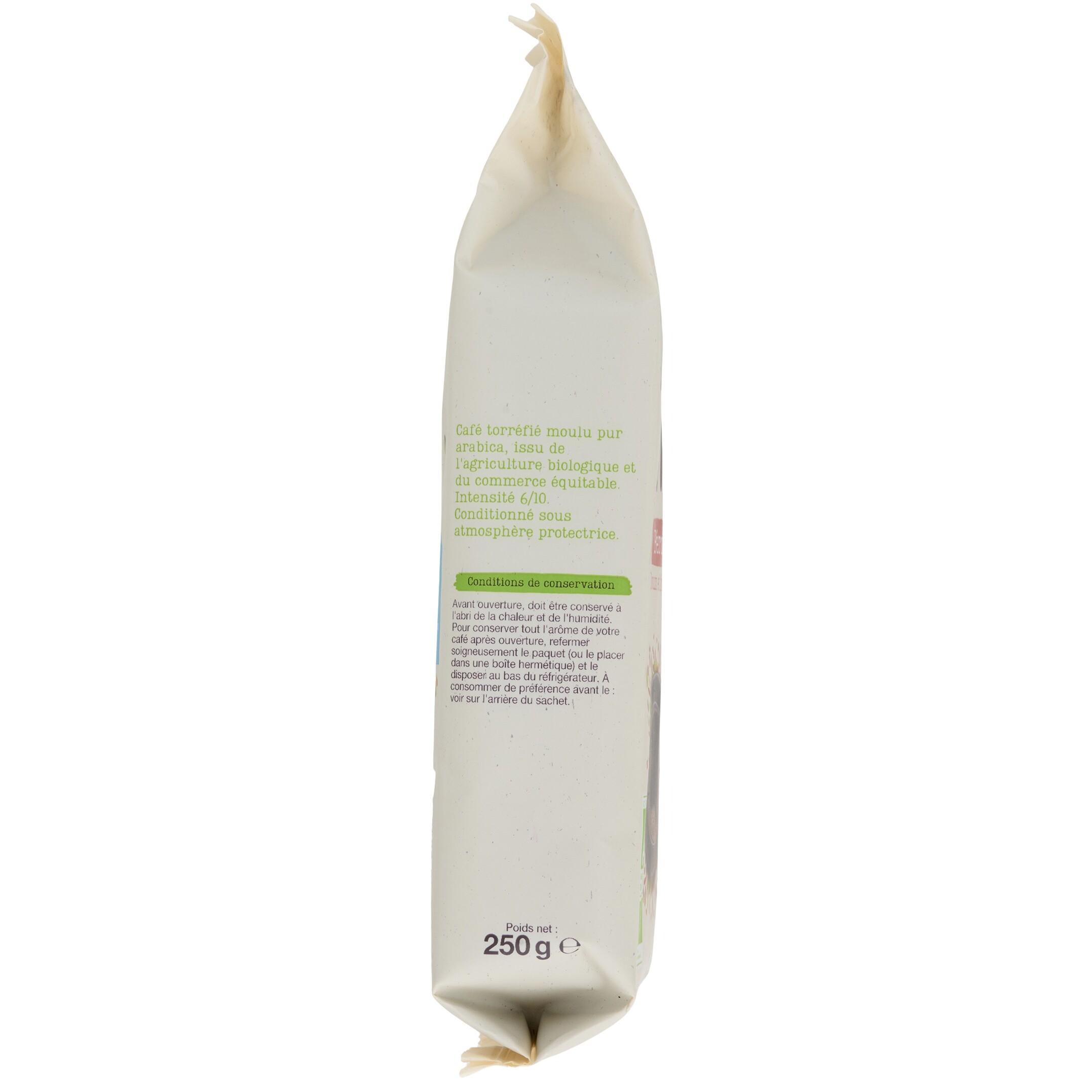 Voir la diapositive 3 : AUCHAN BIO Café moulu doux et fruité 250g