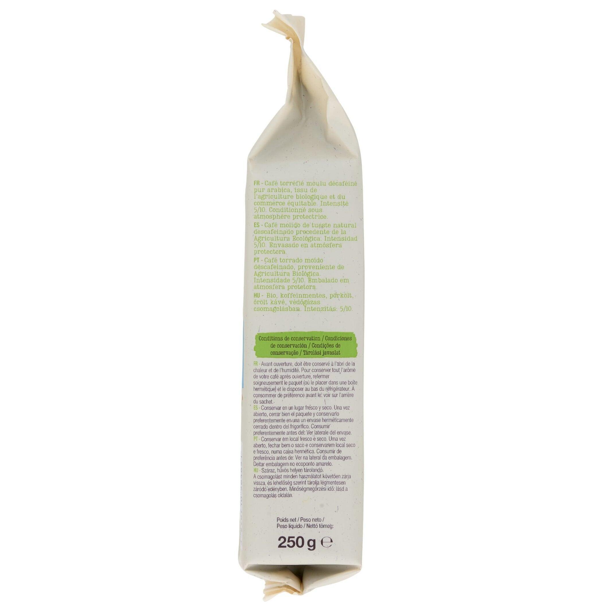 Voir la diapositive 3 : AUCHAN BIO Café moulu décaféiné 100% arabica 250g