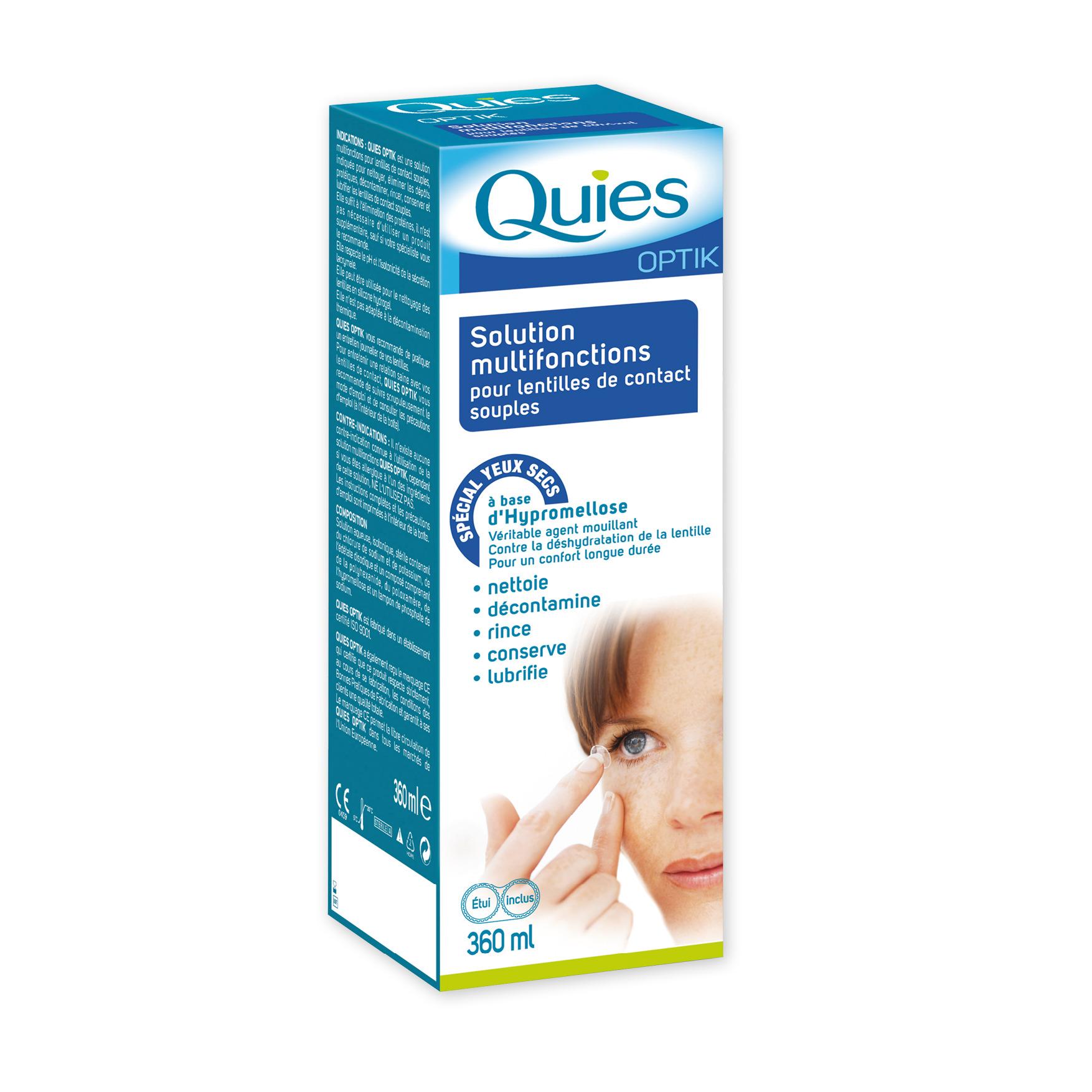 QUIES Solution multifonctions pour lentilles de contact souples 360ml