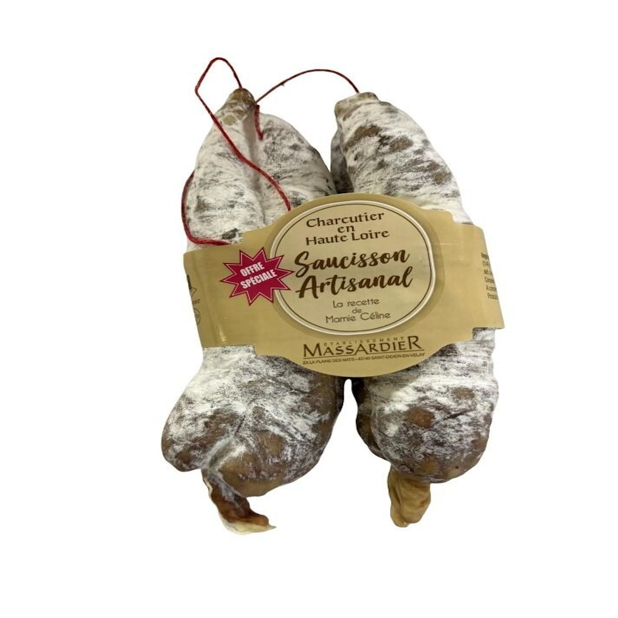 MASSARDIER Lot saucisson Haute Loire 2 pièces 500g