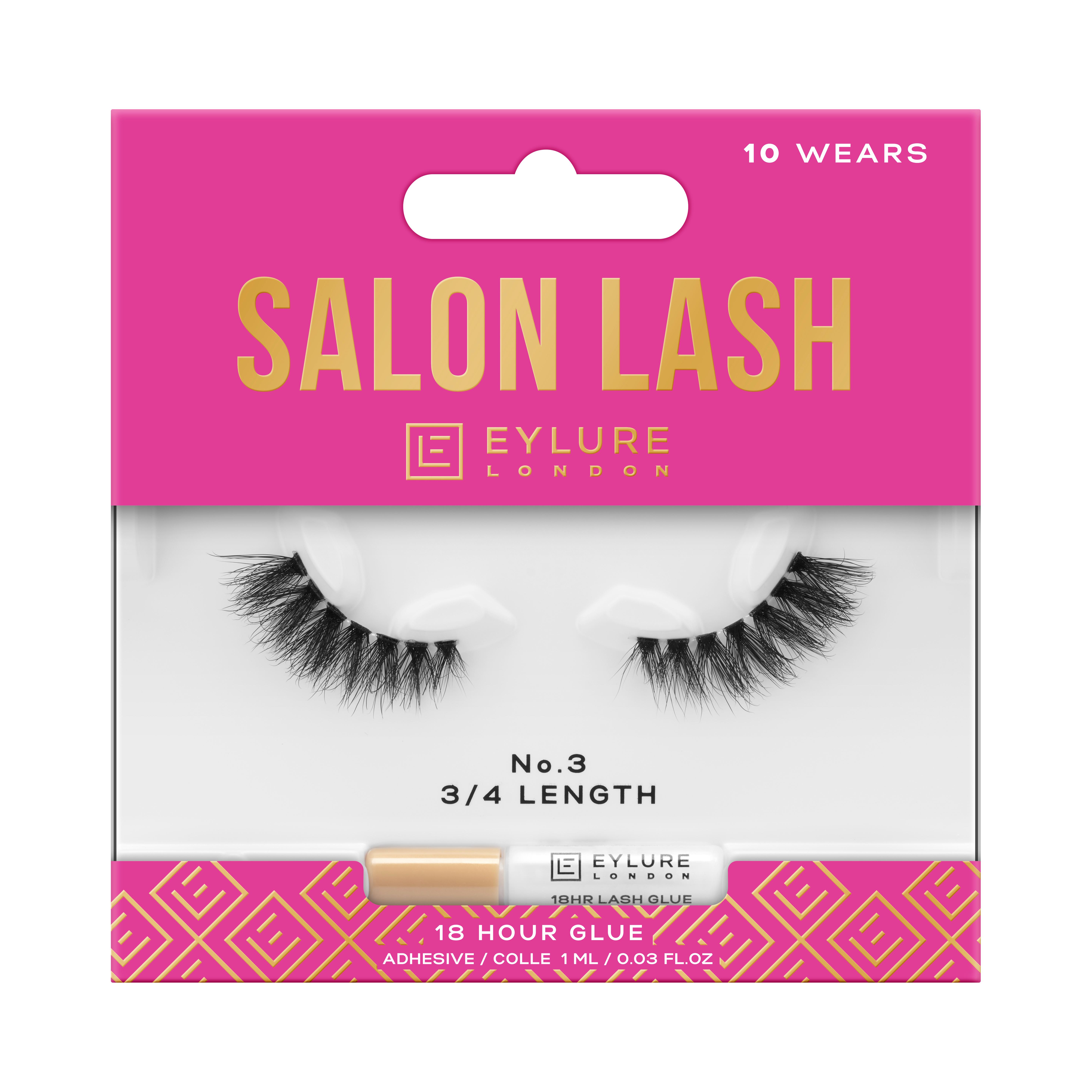EYLURE Salon Lash Faux cils 03 3/4 length 1 paire+colle 1ml incluse