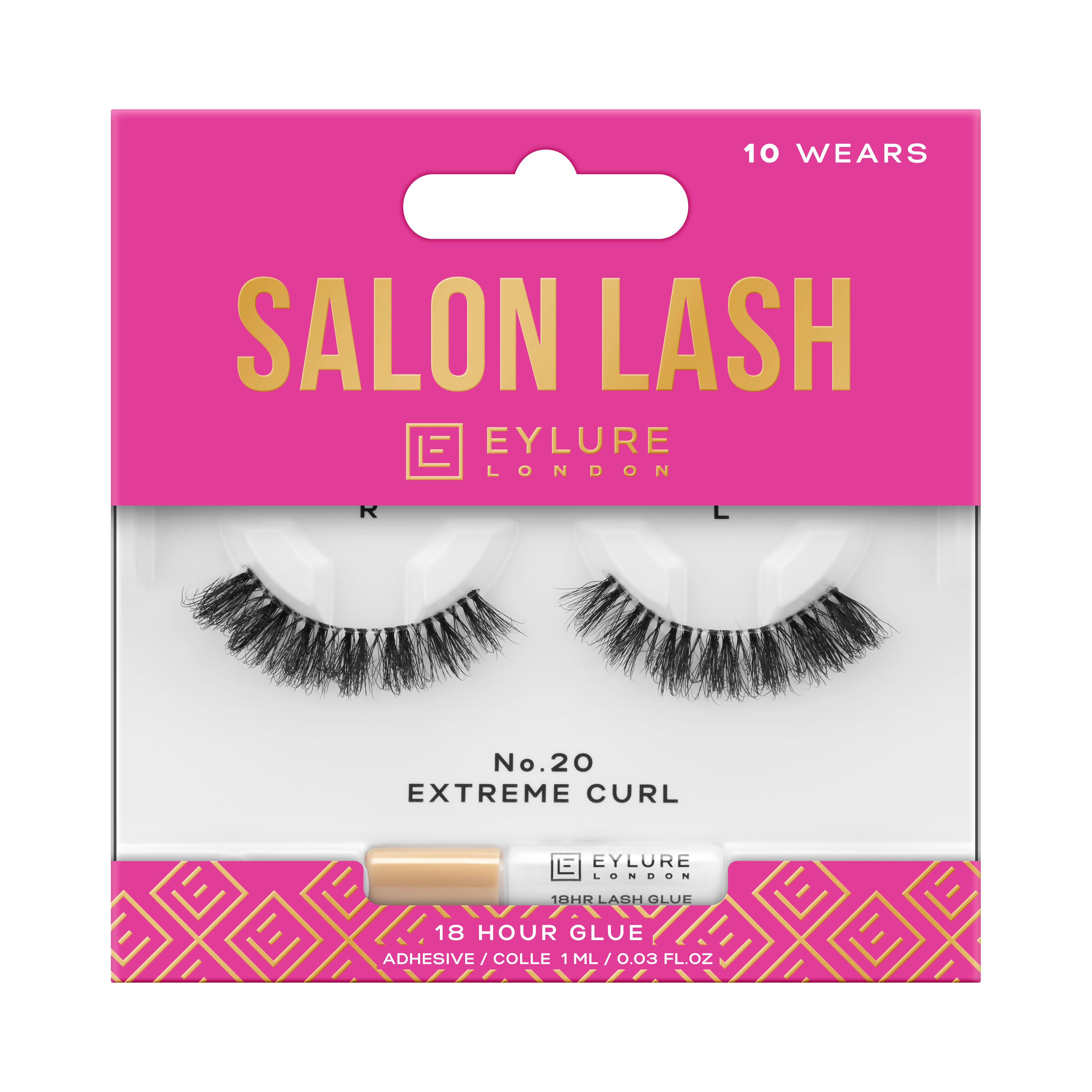EYLURE Salon Lash Faux cils 20 extreme curl 1 paire+colle 1ml incluse