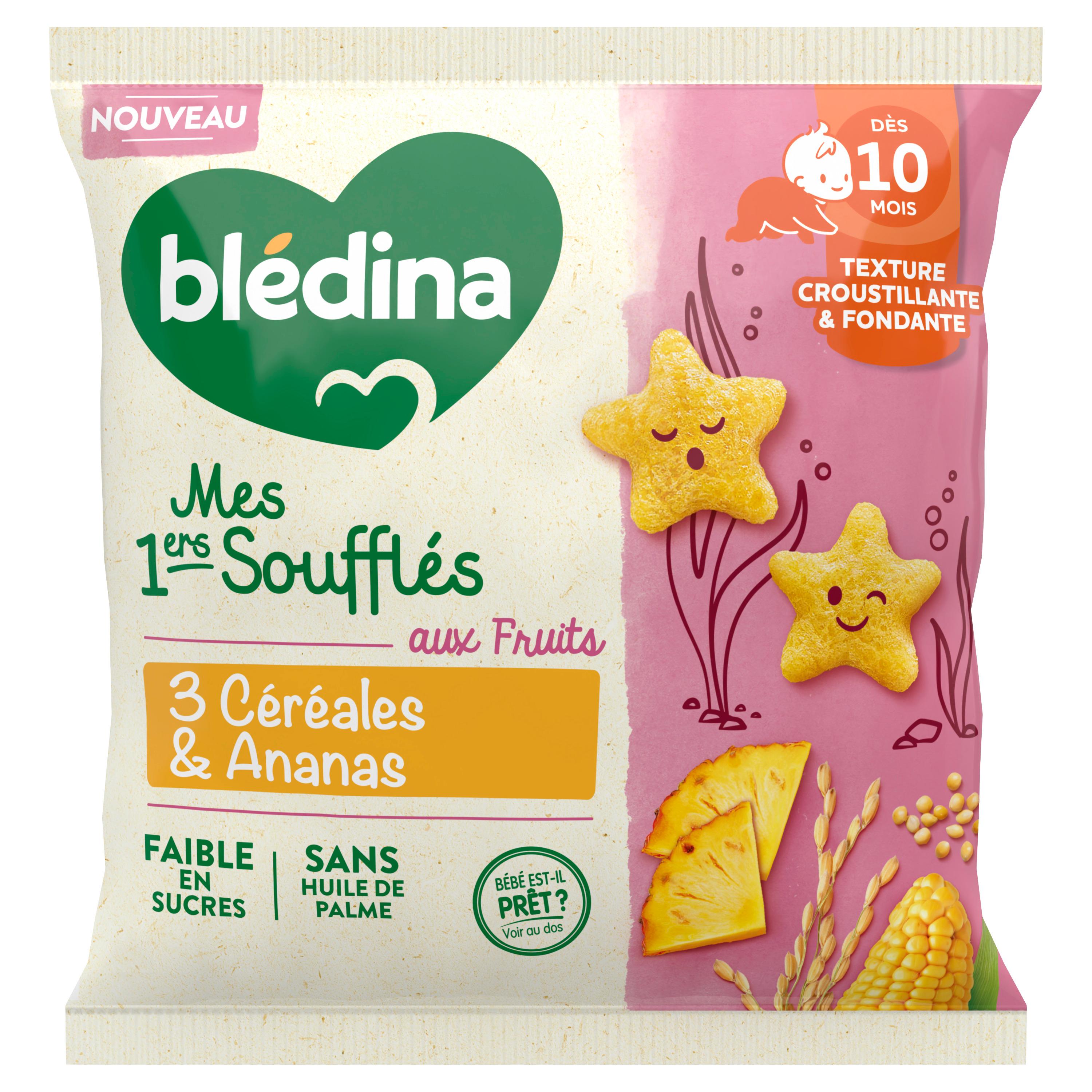 BLEDINA Mes 1ers Soufflés snacking 3 céréales & ananas dès 10 mois 20g